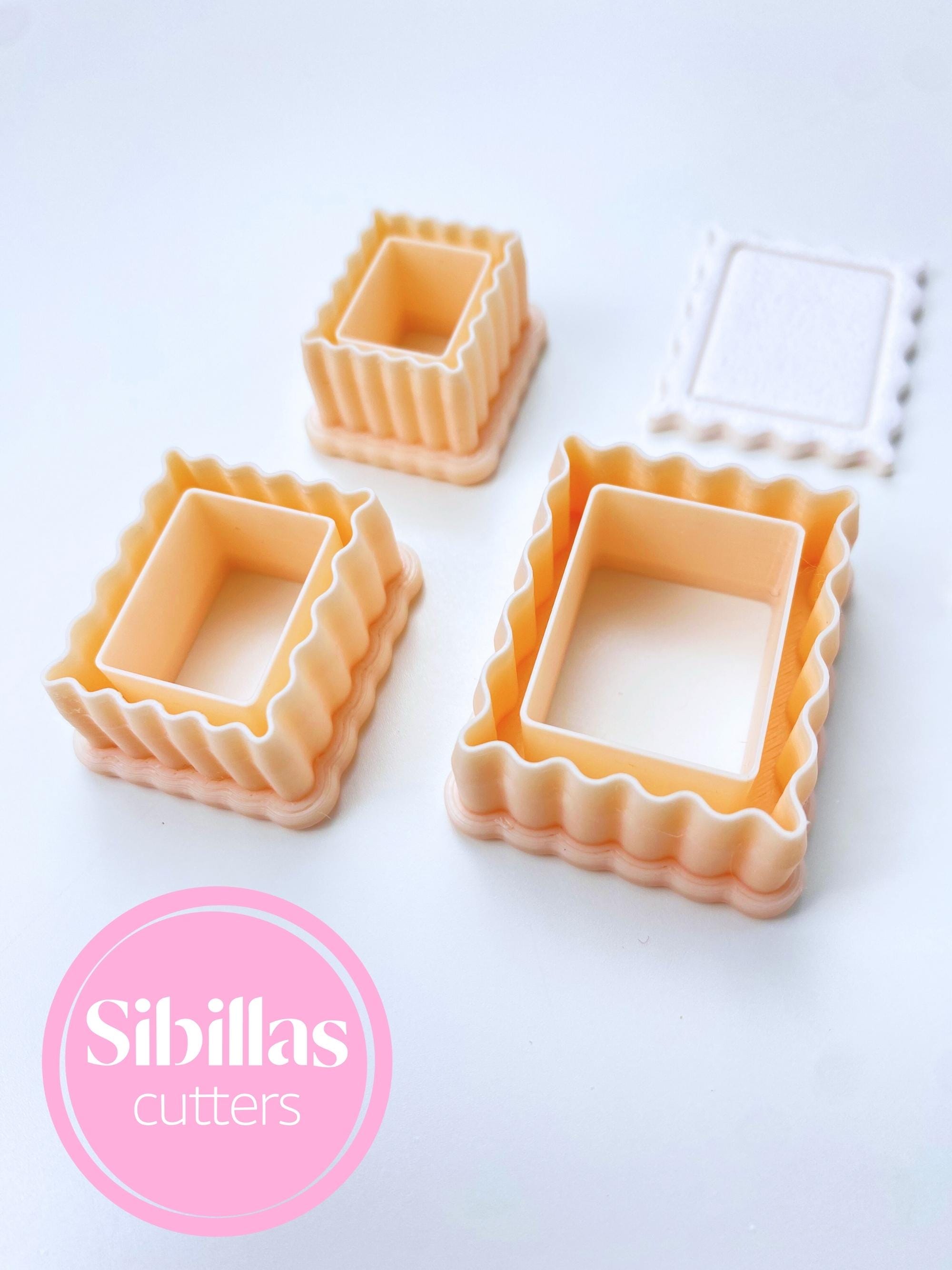 Postage stamp cutter, Valentine's Day polymer clay earrings tool