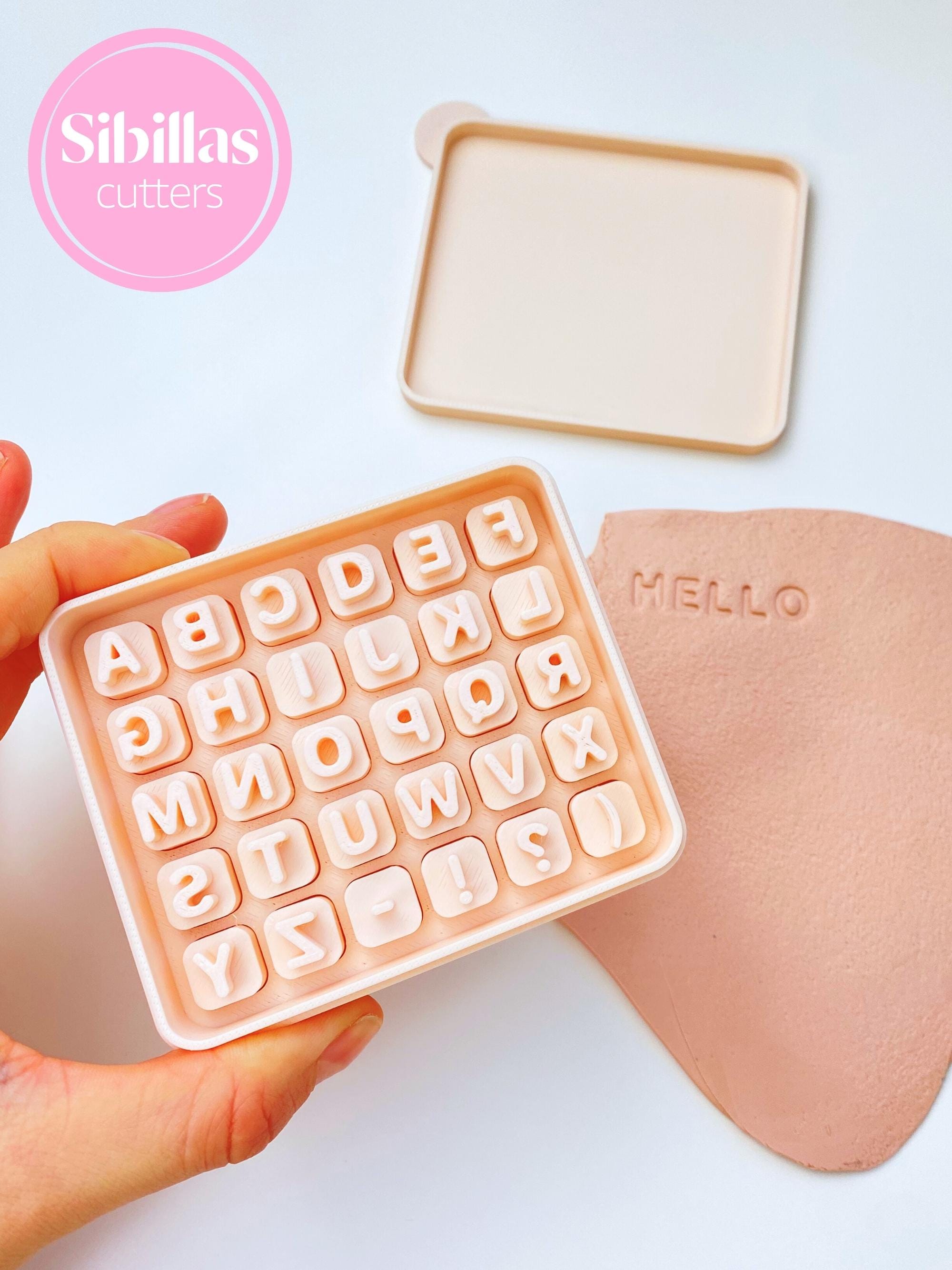 Polymer clay stamp letters: Uppercase stamp set 8mm-12mm