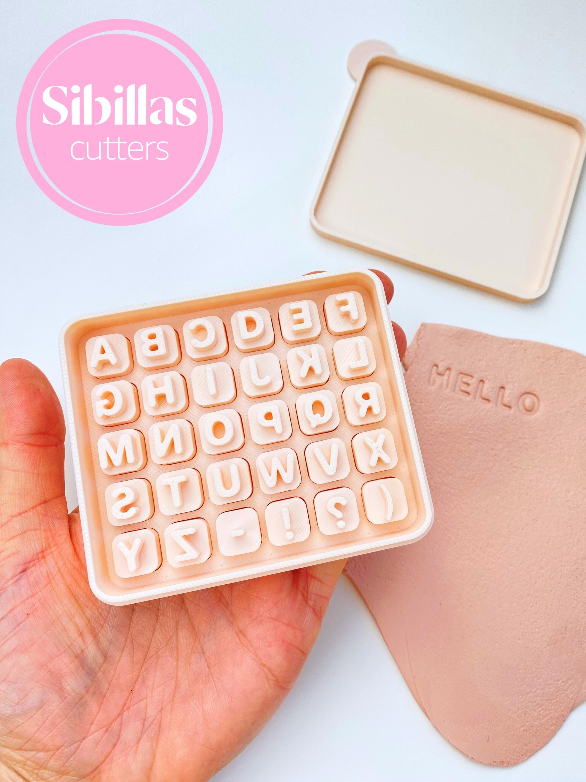 Polymer clay stamp letters: Uppercase stamp set 8mm-12mm