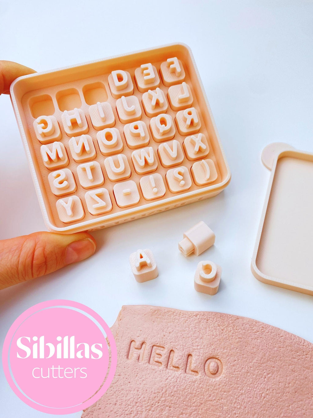 Polymer clay stamp letters: Uppercase stamp set 8mm-12mm