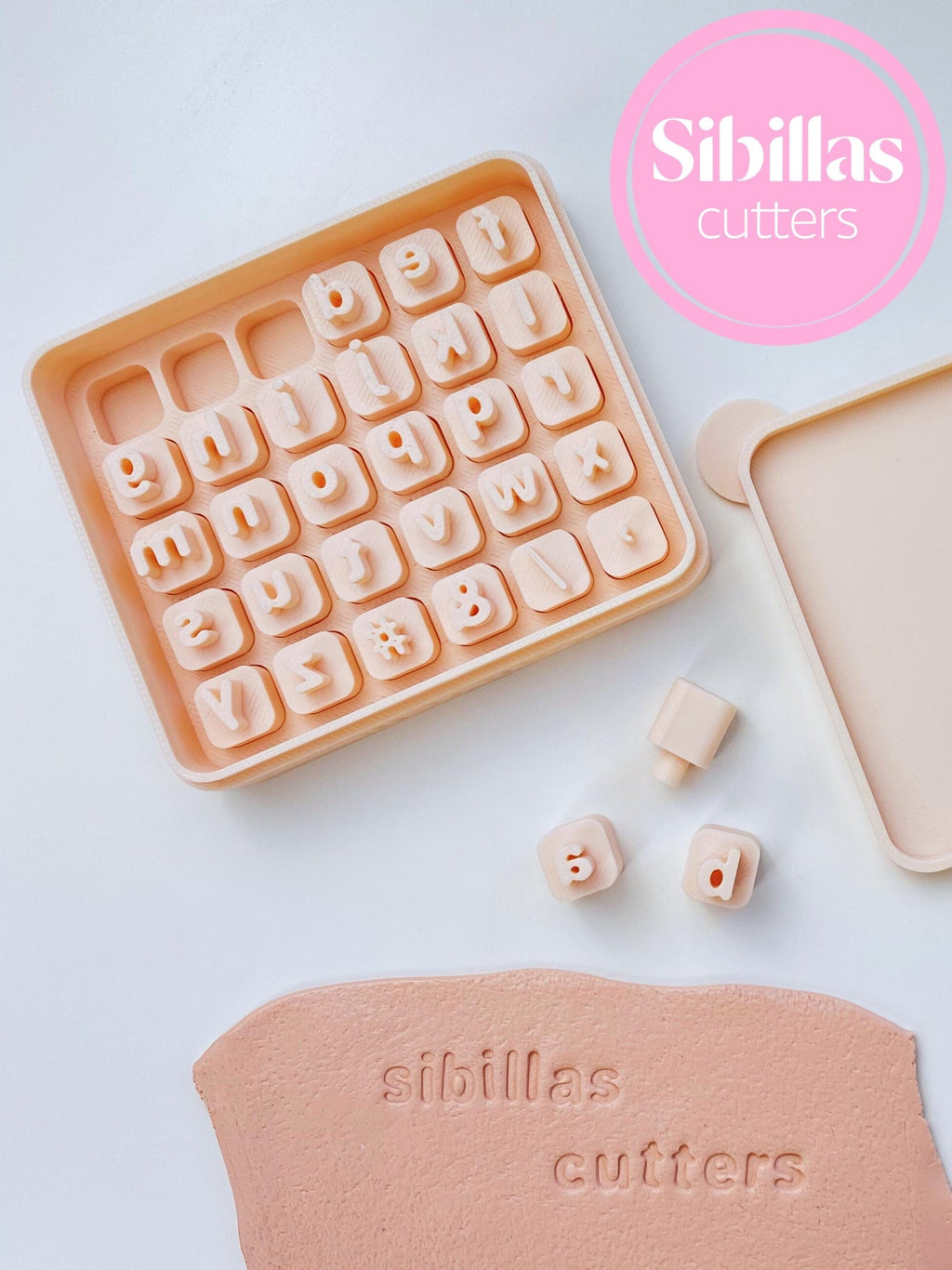Lower case Letter Stamp Set: Polymer clay stamp letters 8mm-12mm