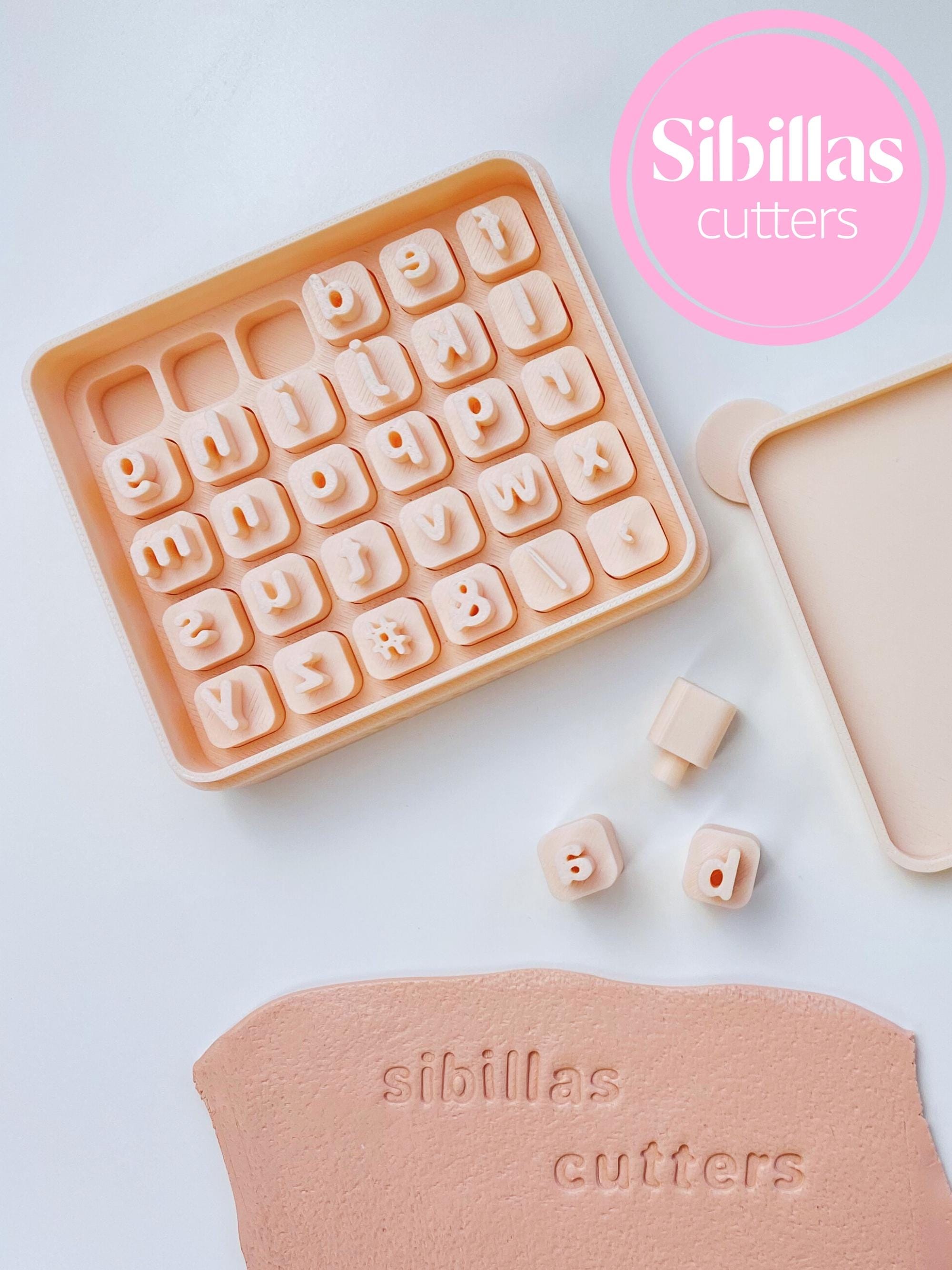 Lower case Letter Stamp Set: Polymer clay stamp letters 8mm-12mm