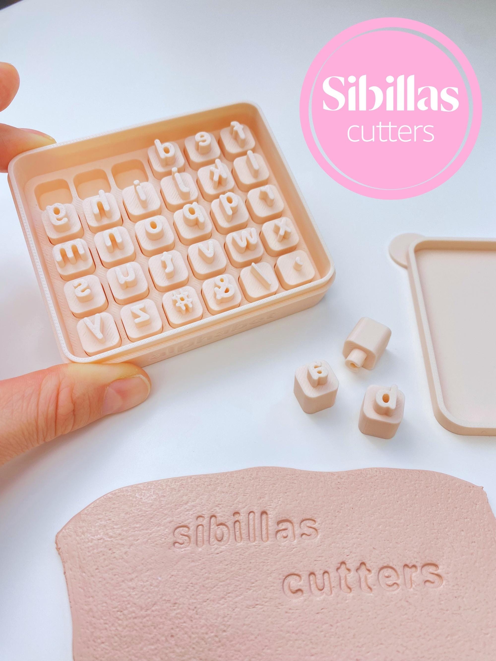 Lower case Letter Stamp Set: Polymer clay stamp letters 8mm-12mm