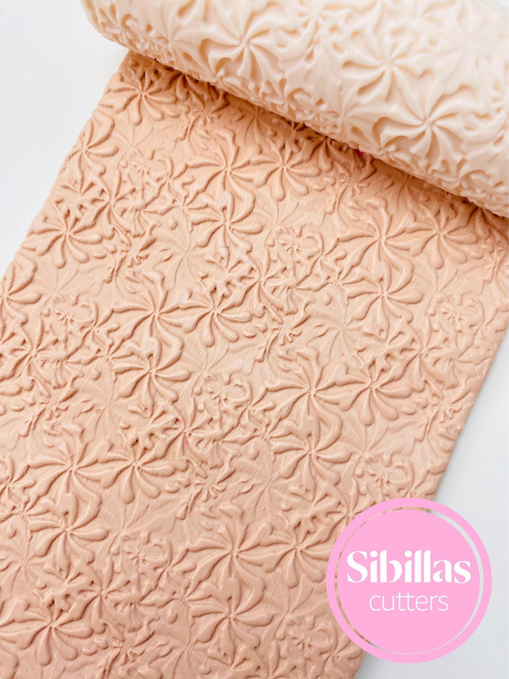 Floral clay texture roller: Abstract Flower pattern for polymer clay and ceramic