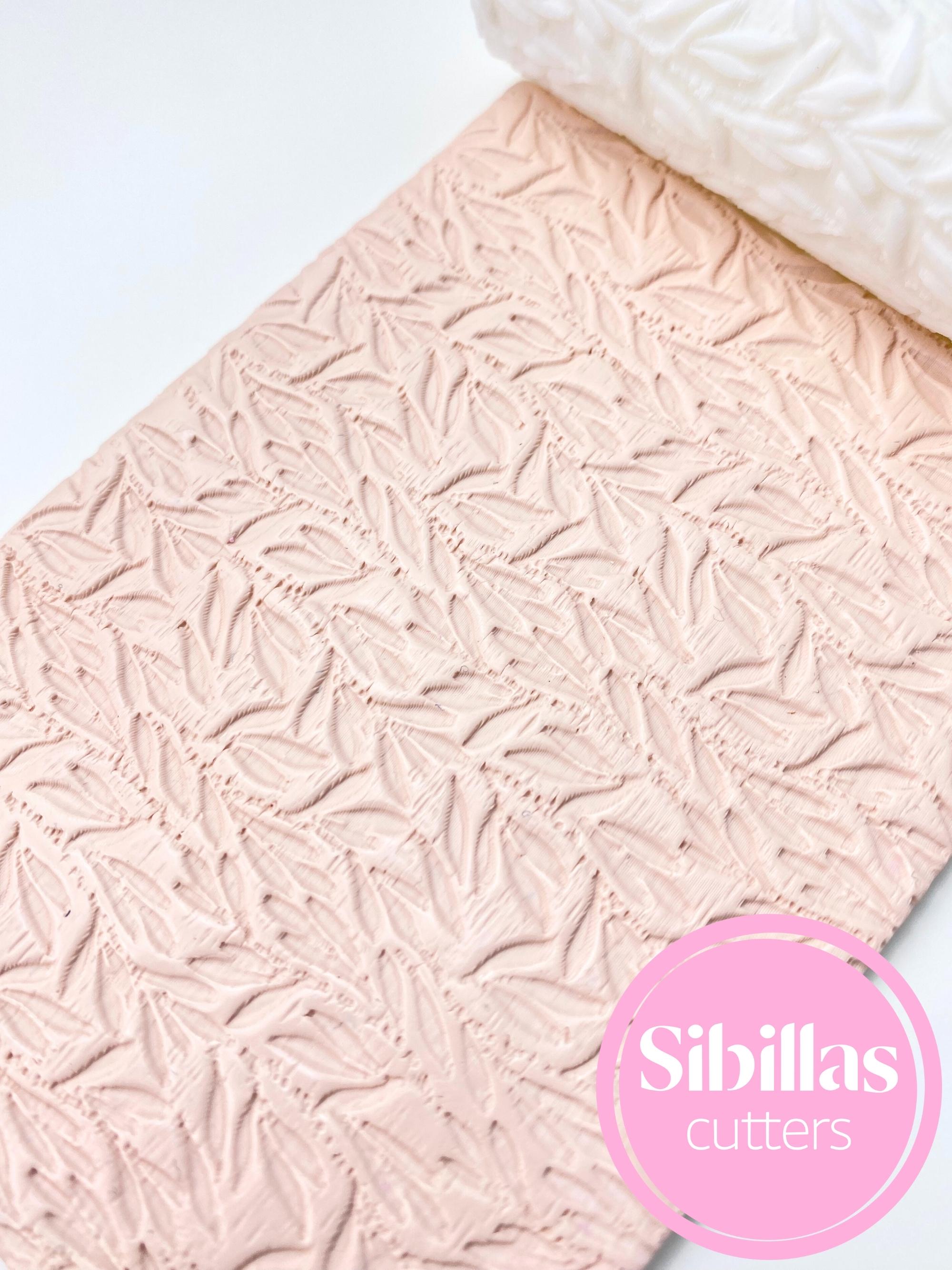 Floral texture roller: Leaf texture rolling pins (80mm x 25mm)