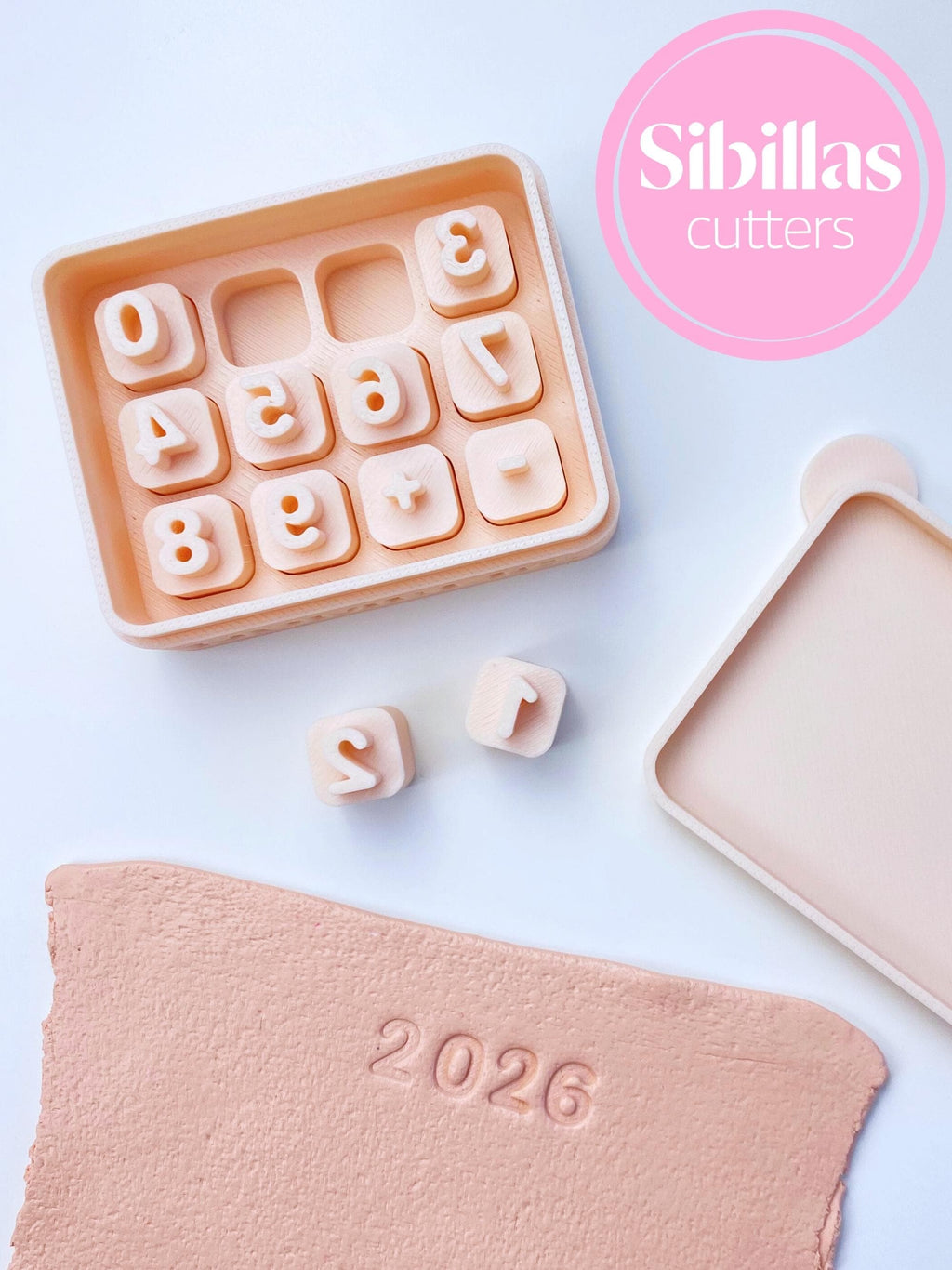 Number clay stamp set: Clay working tools 8-12mm
