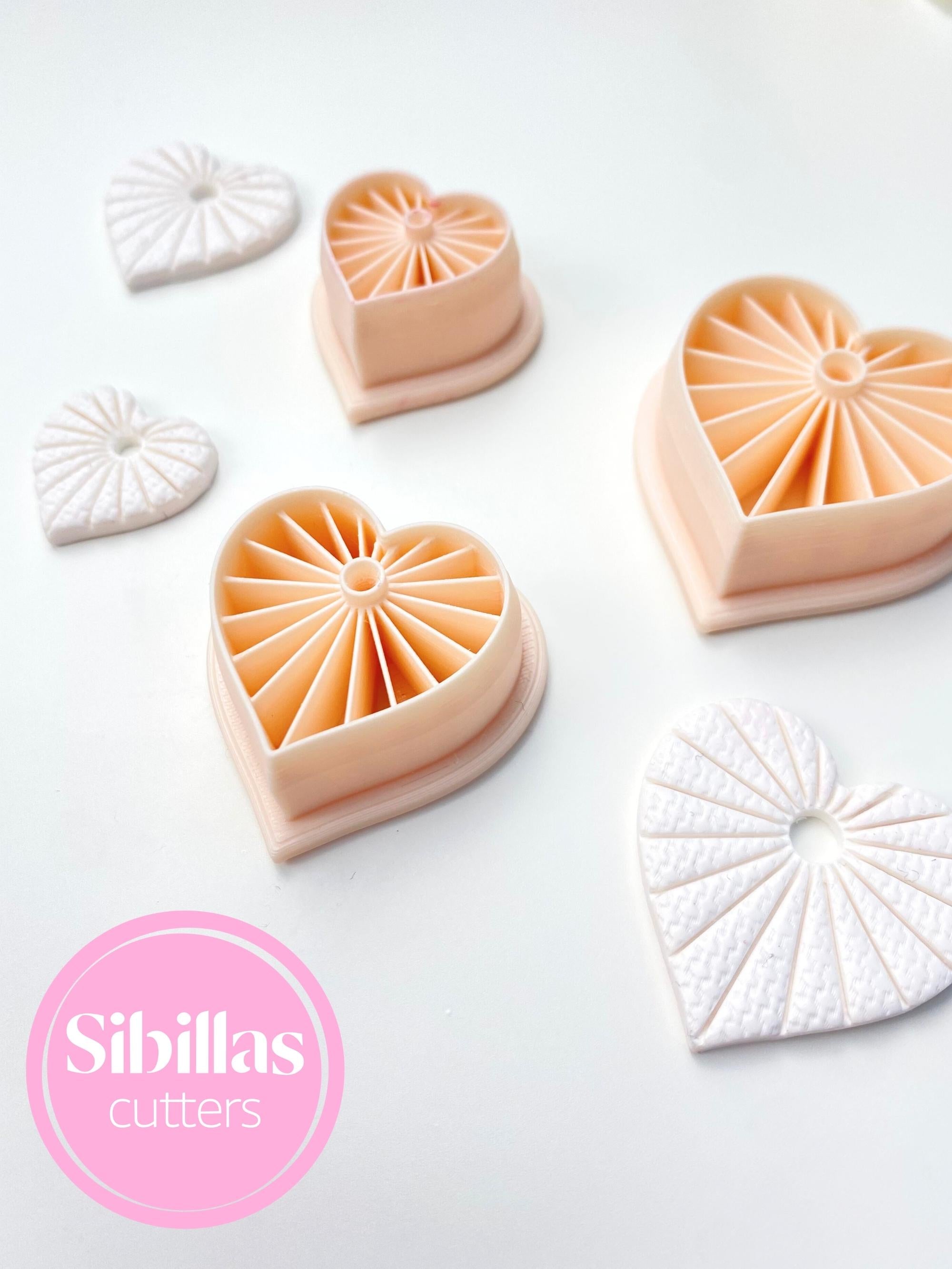 Heart hoop clay cutter Set: Valentine's day clay cutters with sharp tapered edges