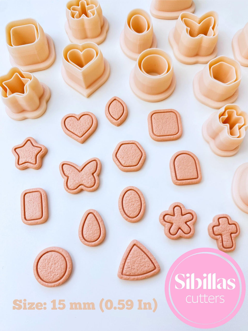Mini stud clay cutter set: minimalist clay cutters with tapered edges