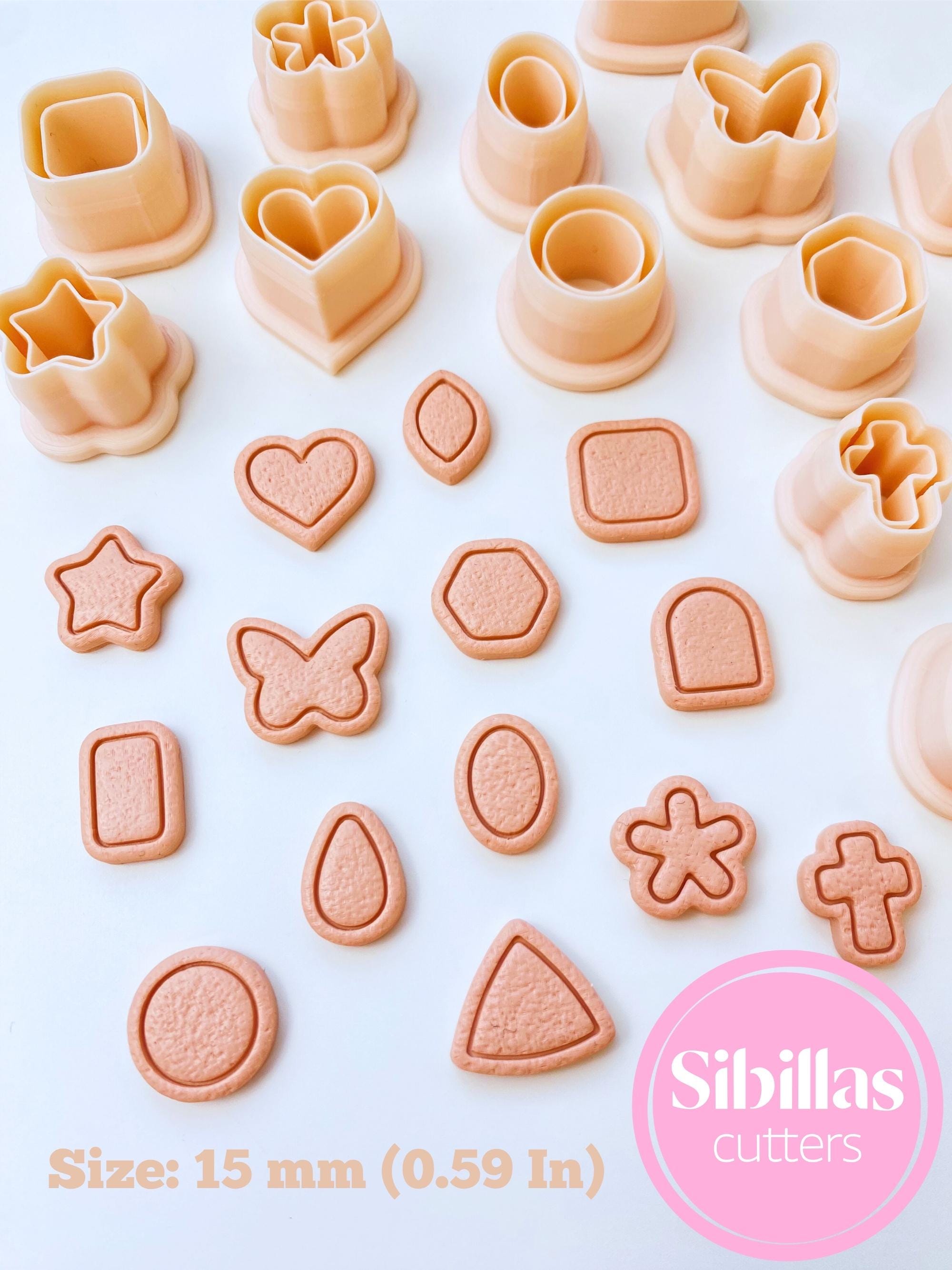 Mini stud clay cutter set: minimalist clay cutters with tapered edges