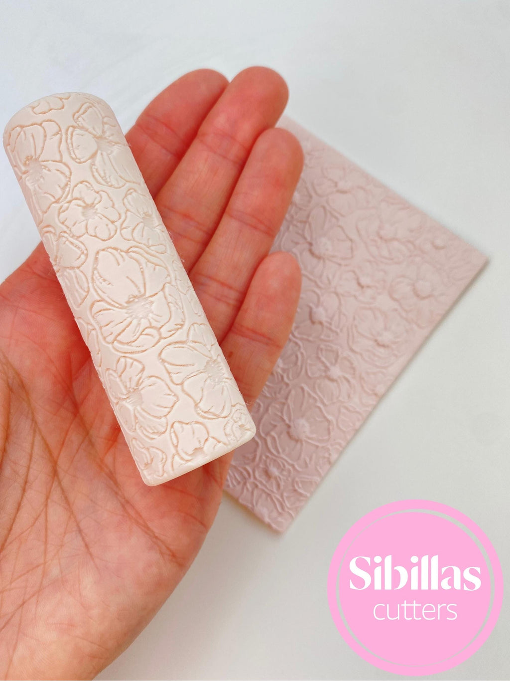 Floral clay texture roller: Flower Pattern Clay Roller for Polymer Clay and Ceramic