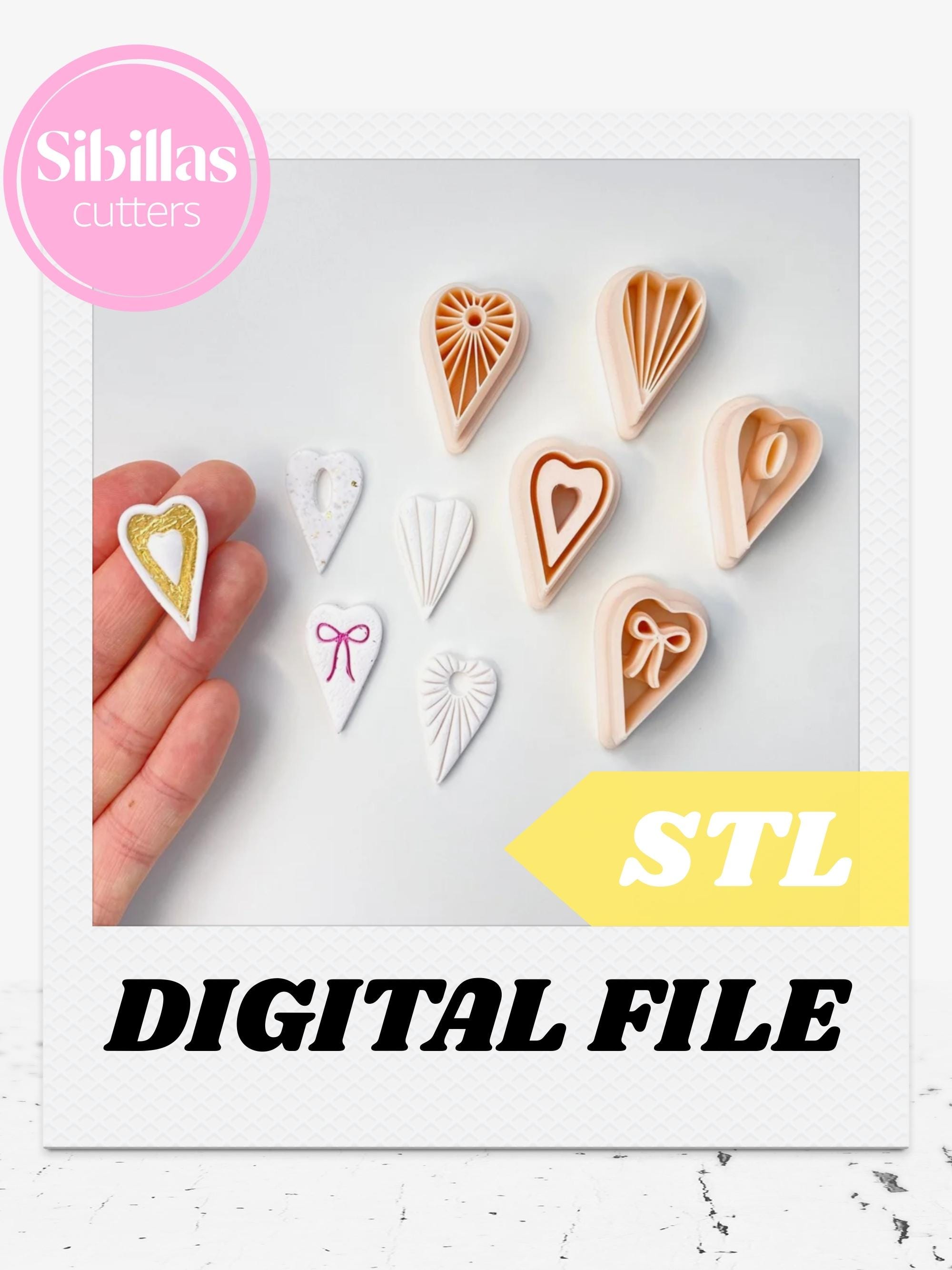 Heart hoop clay cutter Set STL file: Valentine's day clay cutters with sharp tapered edges
