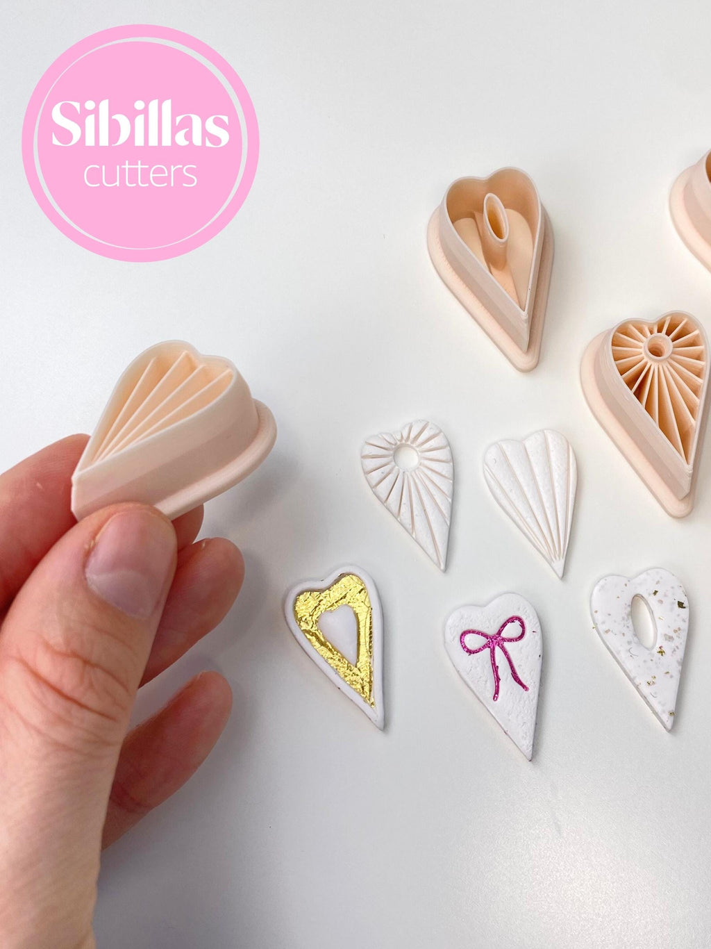 Heart hoop clay cutter Set STL file: Valentine's day clay cutters with sharp tapered edges
