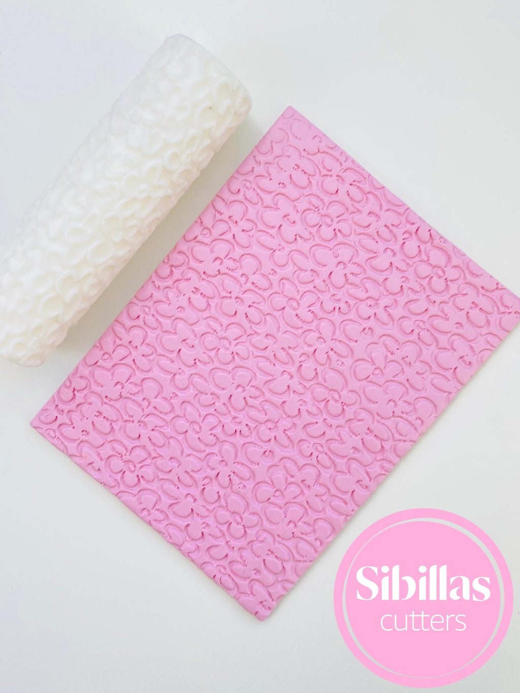 Floral clay texture roller: Boho polymer clay stamp