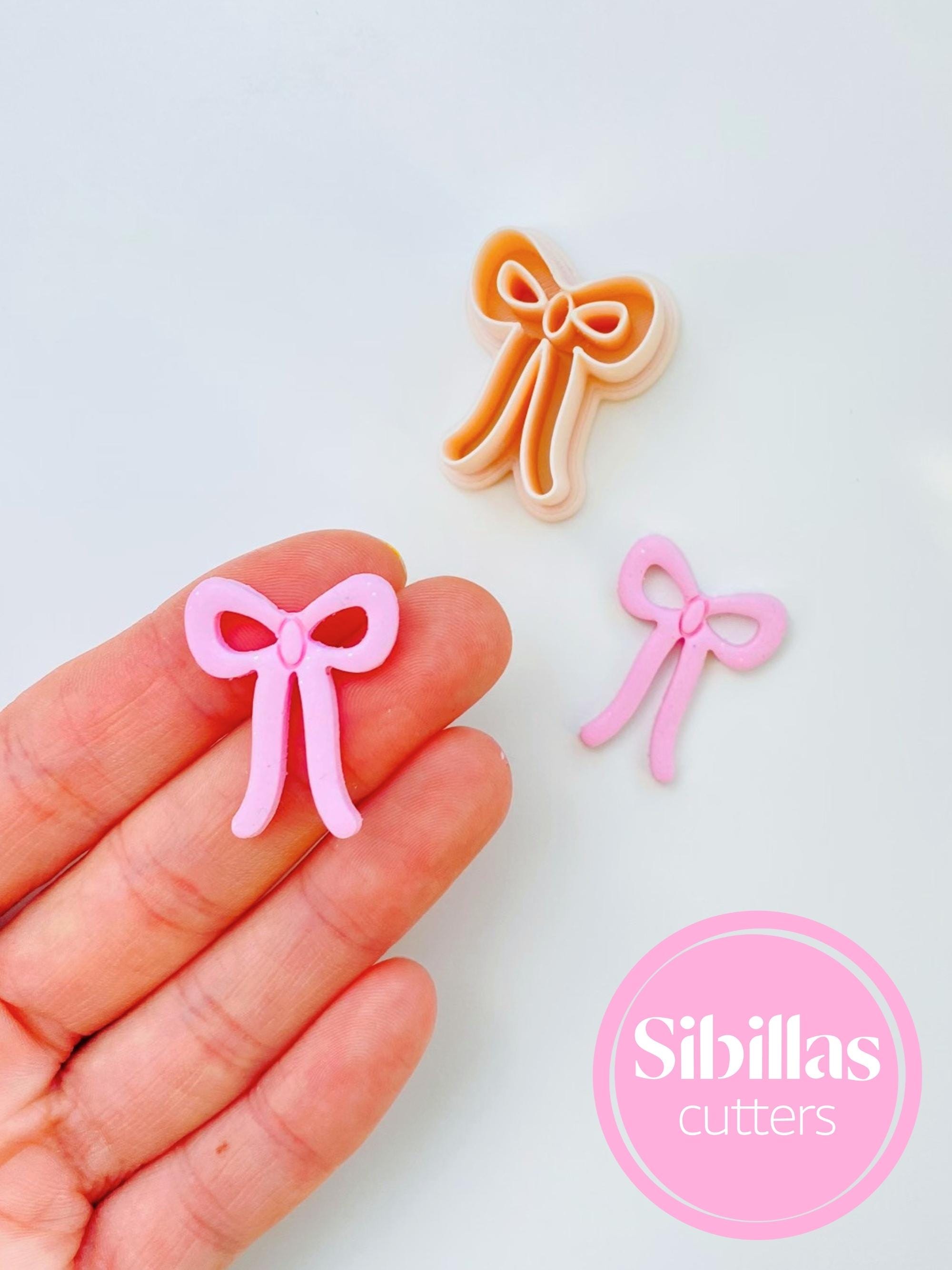 Coquette bow cutter: bow earring clay cutter with sharp tapered edges