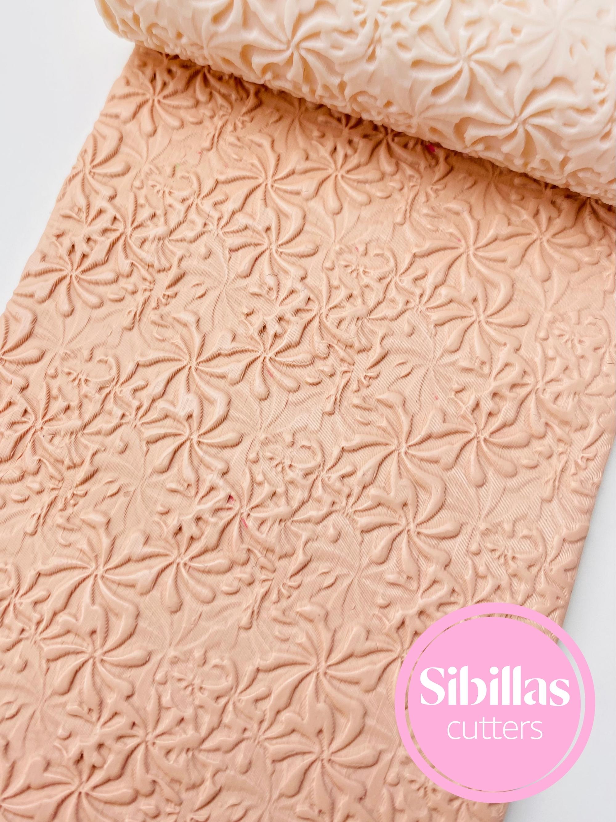 Floral clay texture roller: Abstract Flower pattern for polymer clay and ceramic