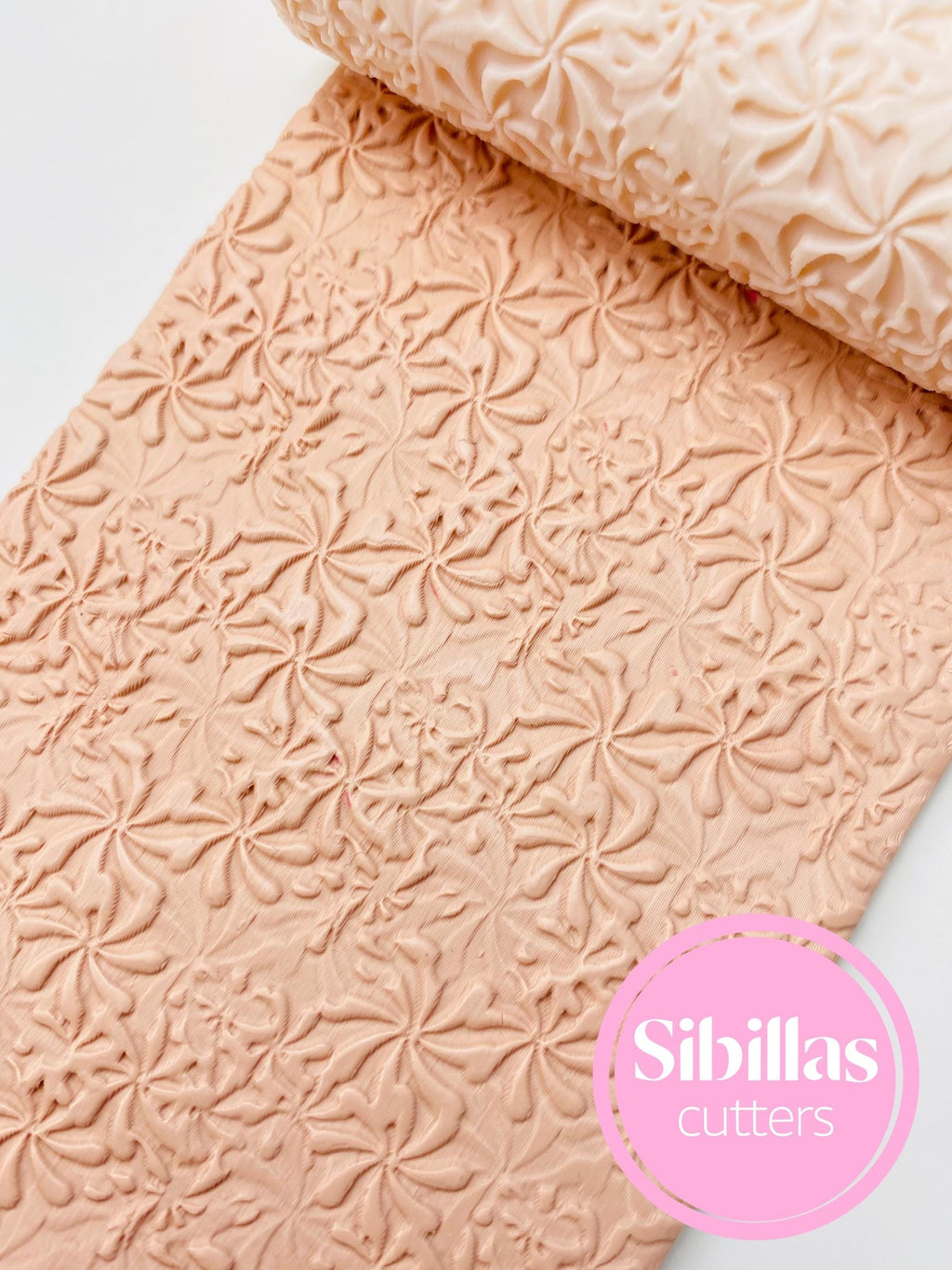 Floral clay texture roller: Abstract Flower pattern for polymer clay and ceramic