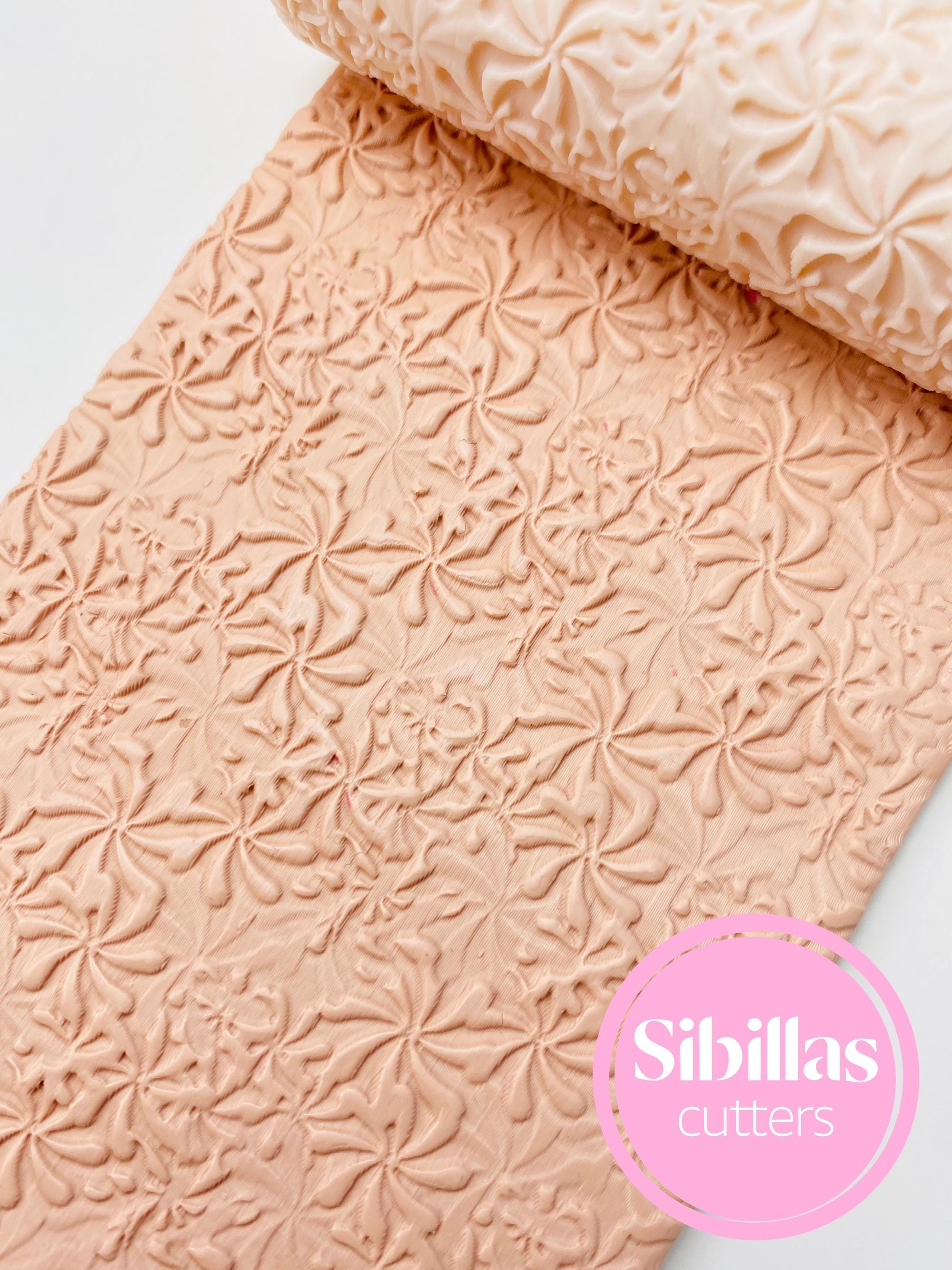 Floral clay texture roller: Abstract Flower pattern for polymer clay and ceramic