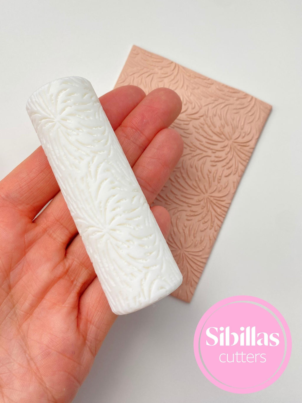 Polymer clay roll: Floral clay stamps hand roller