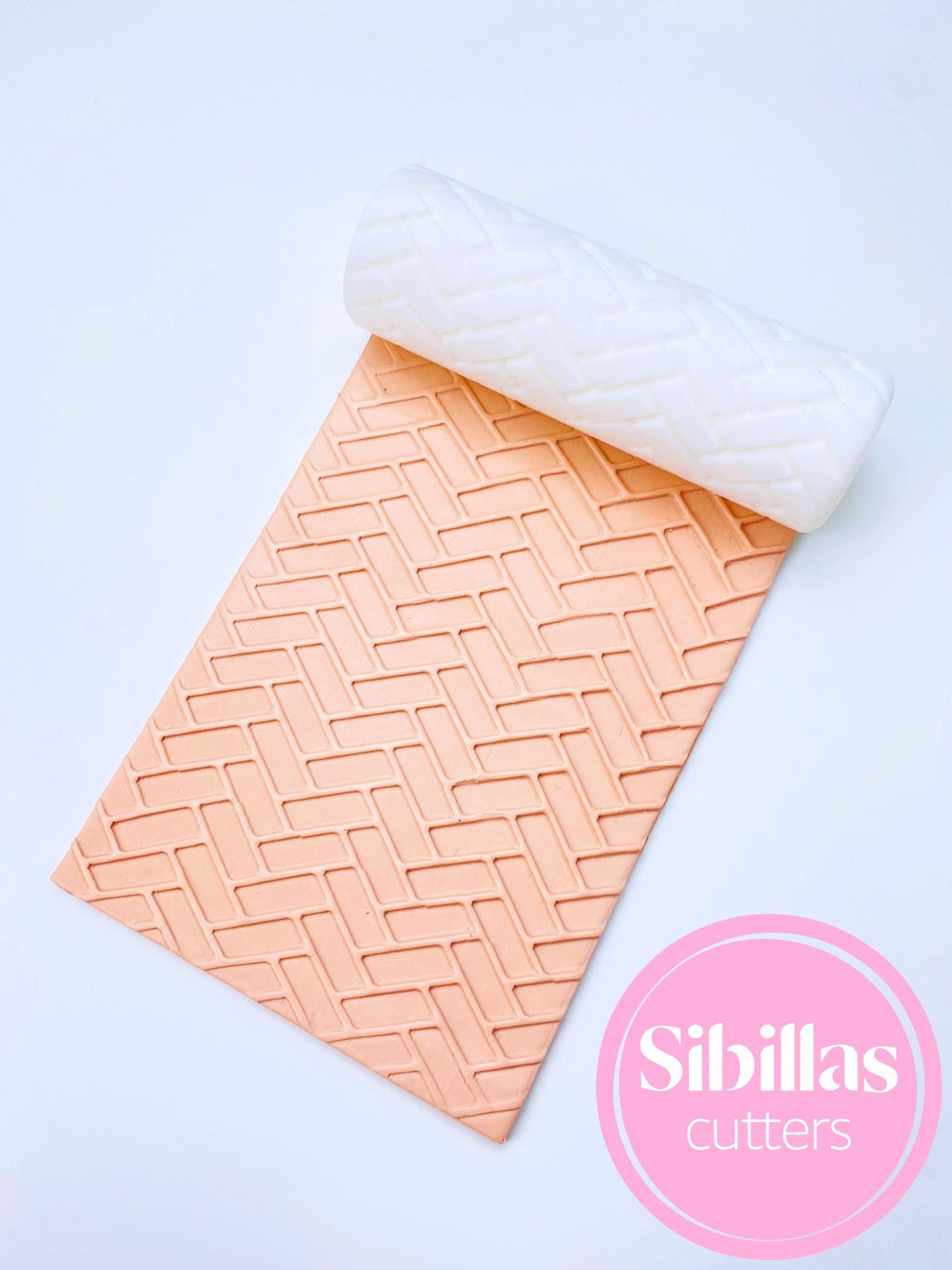Brick clay roller: Embossing ceramic hands roller for polymer clay