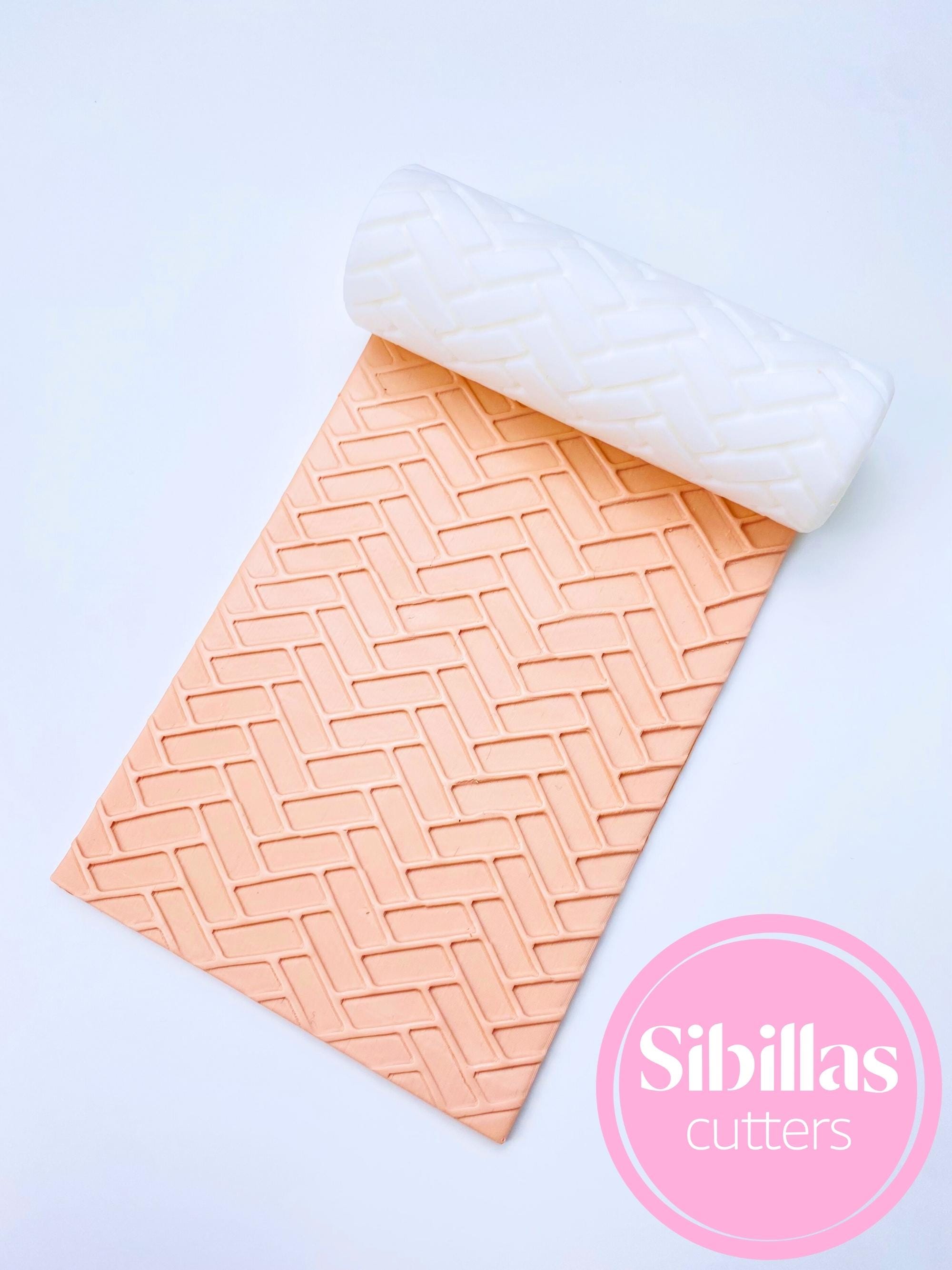 Brick clay roller: Embossing ceramic hands roller for polymer clay
