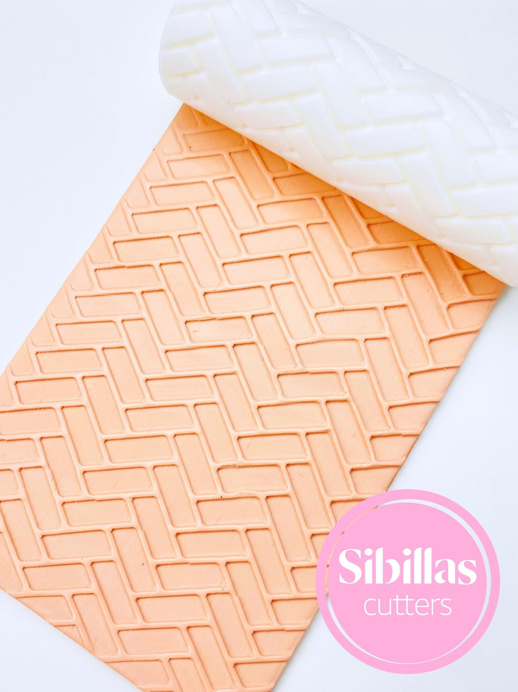 Brick clay roller: Embossing ceramic hands roller for polymer clay