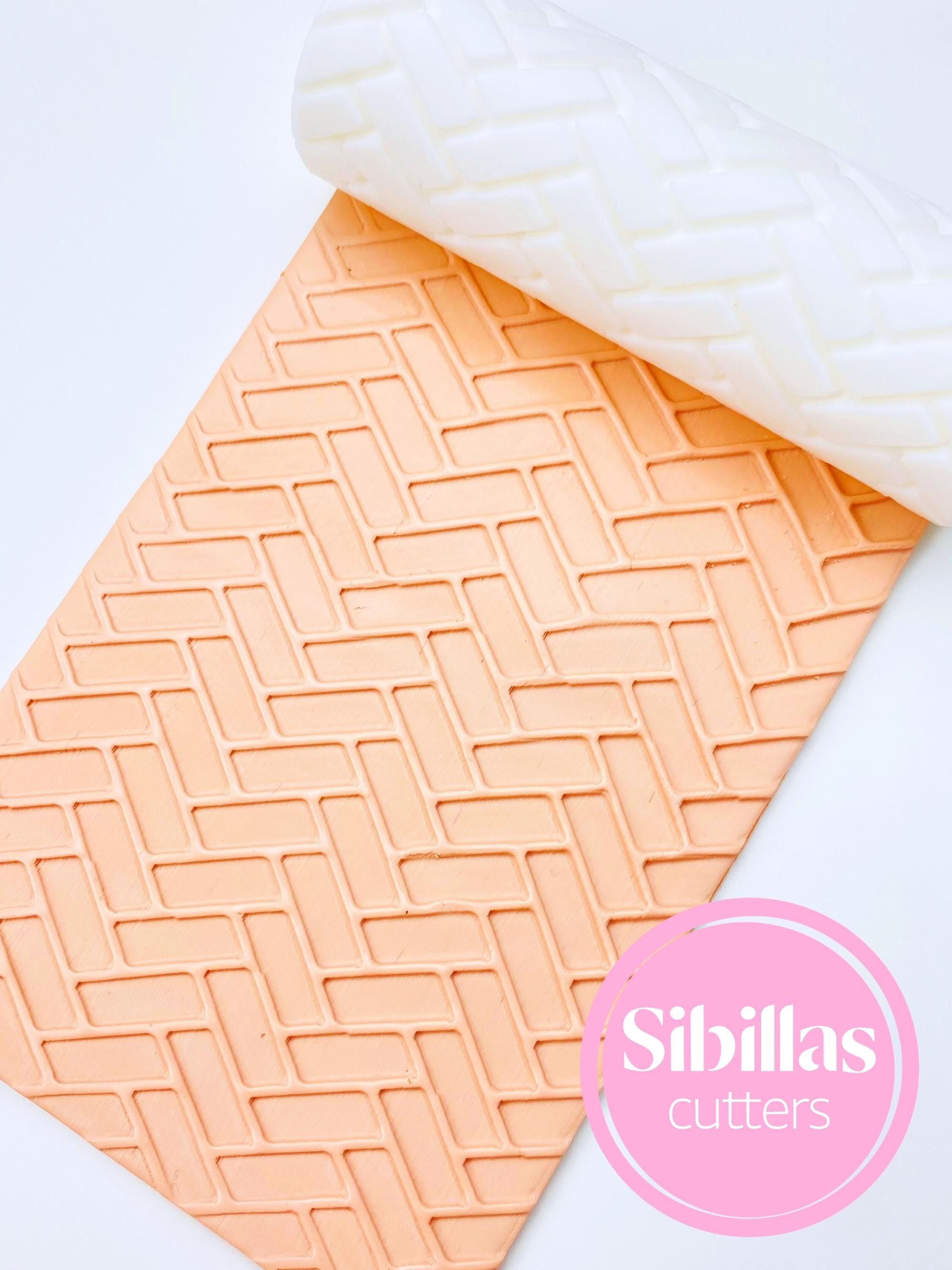 Brick clay roller: Embossing ceramic hands roller for polymer clay