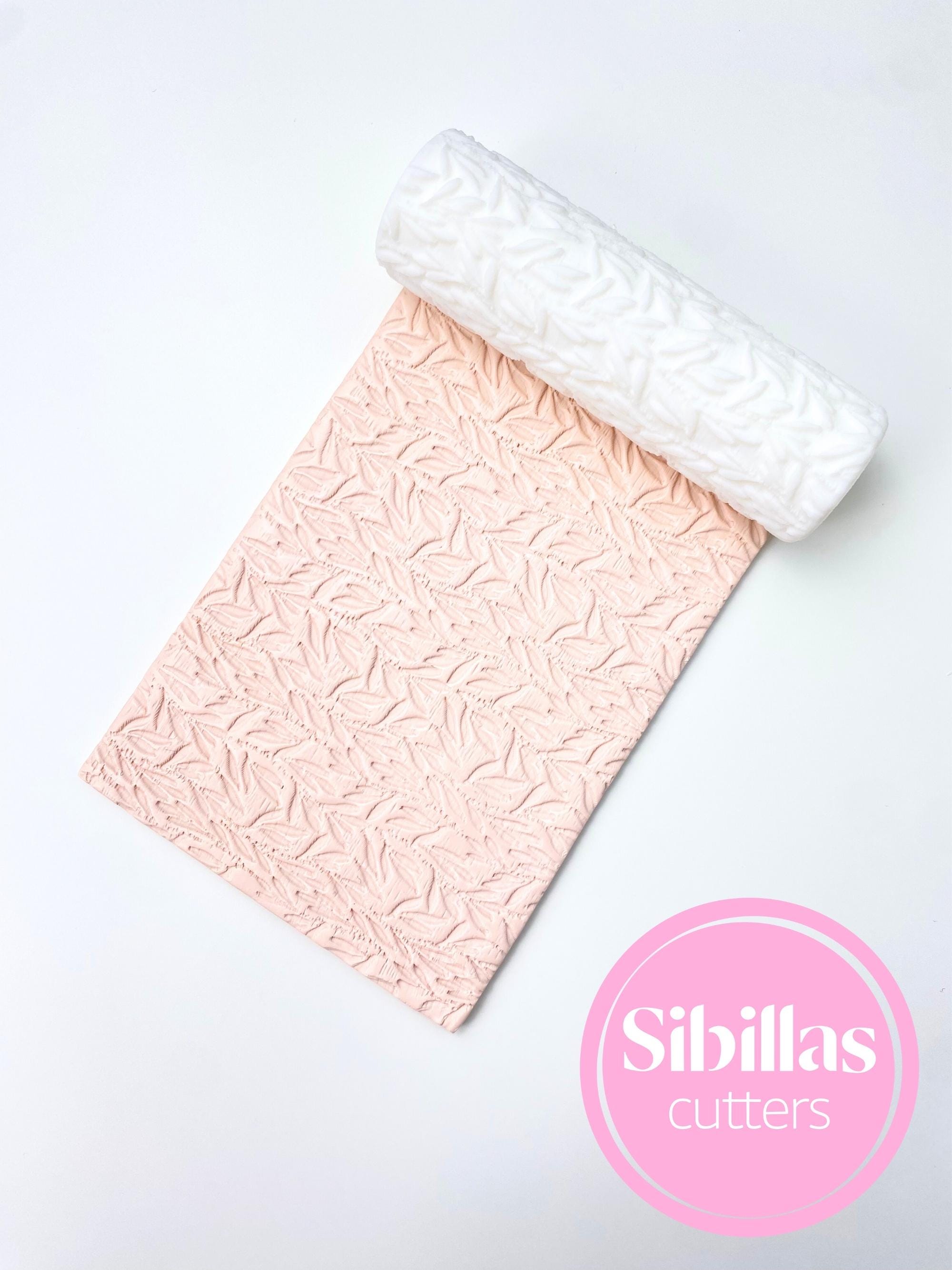 Floral texture roller: Leaf texture rolling pins (80mm x 25mm)