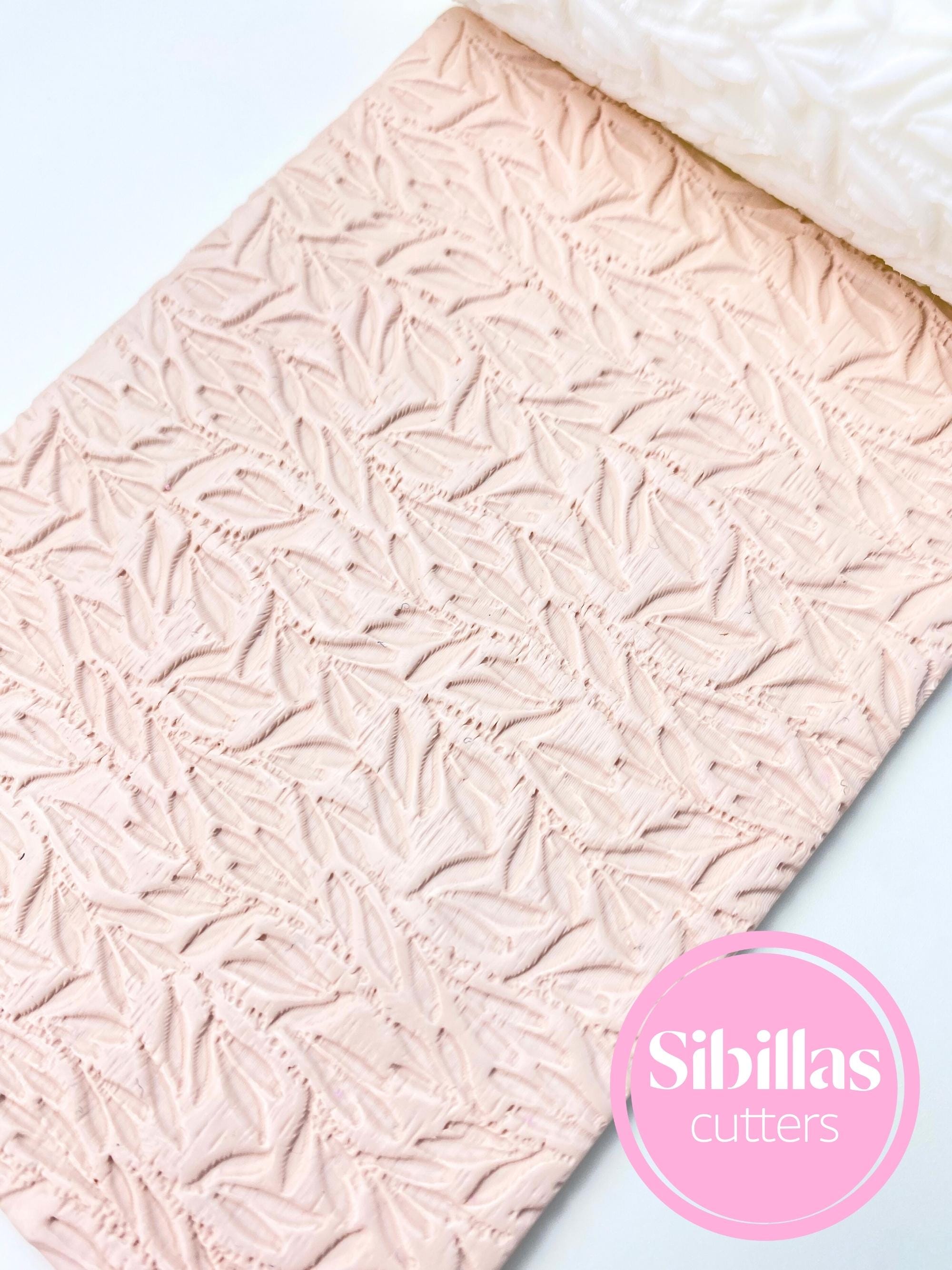 Floral texture roller: Leaf texture rolling pins (80mm x 25mm)