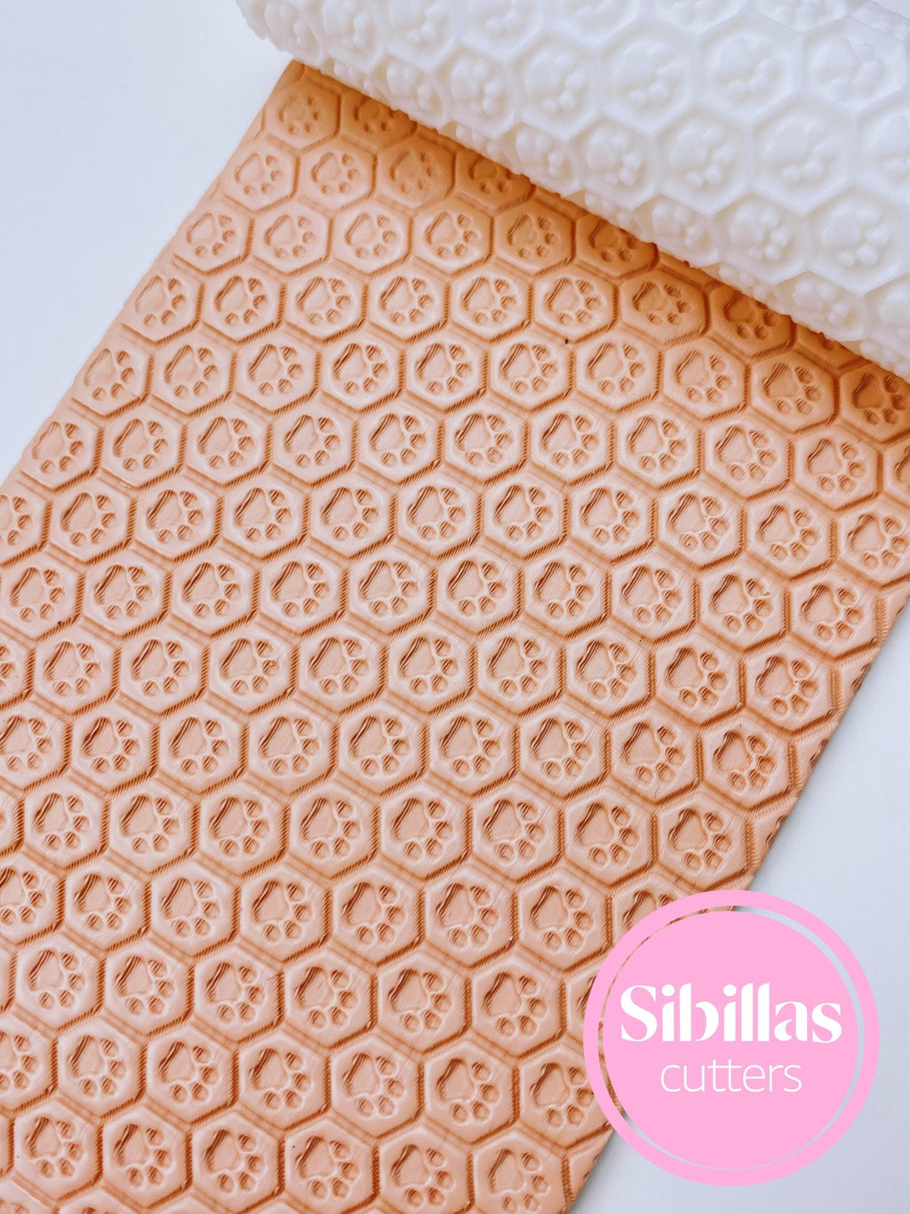 Paw print clay stamp: Animal texture roller for polymer clay and ceramic