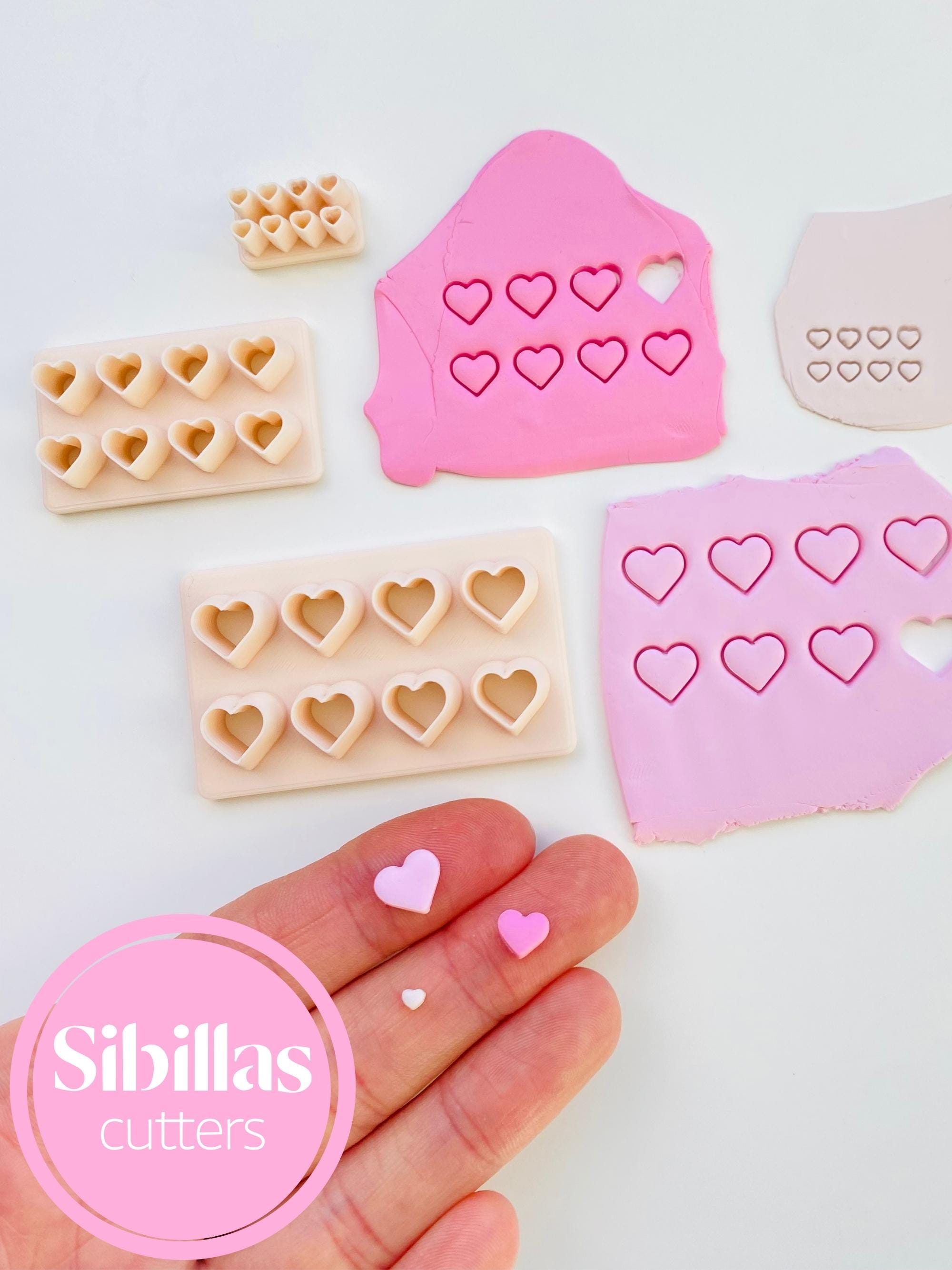 Micro heart cutters: Hearts cluster cutter for polymer clay