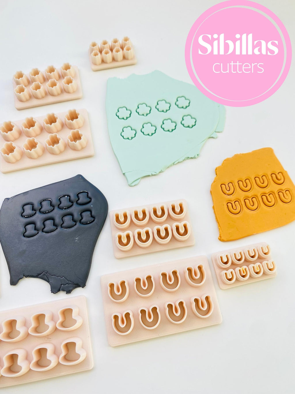 Micro clay cutters: St patrick day clay earring cutters - cluster cutters