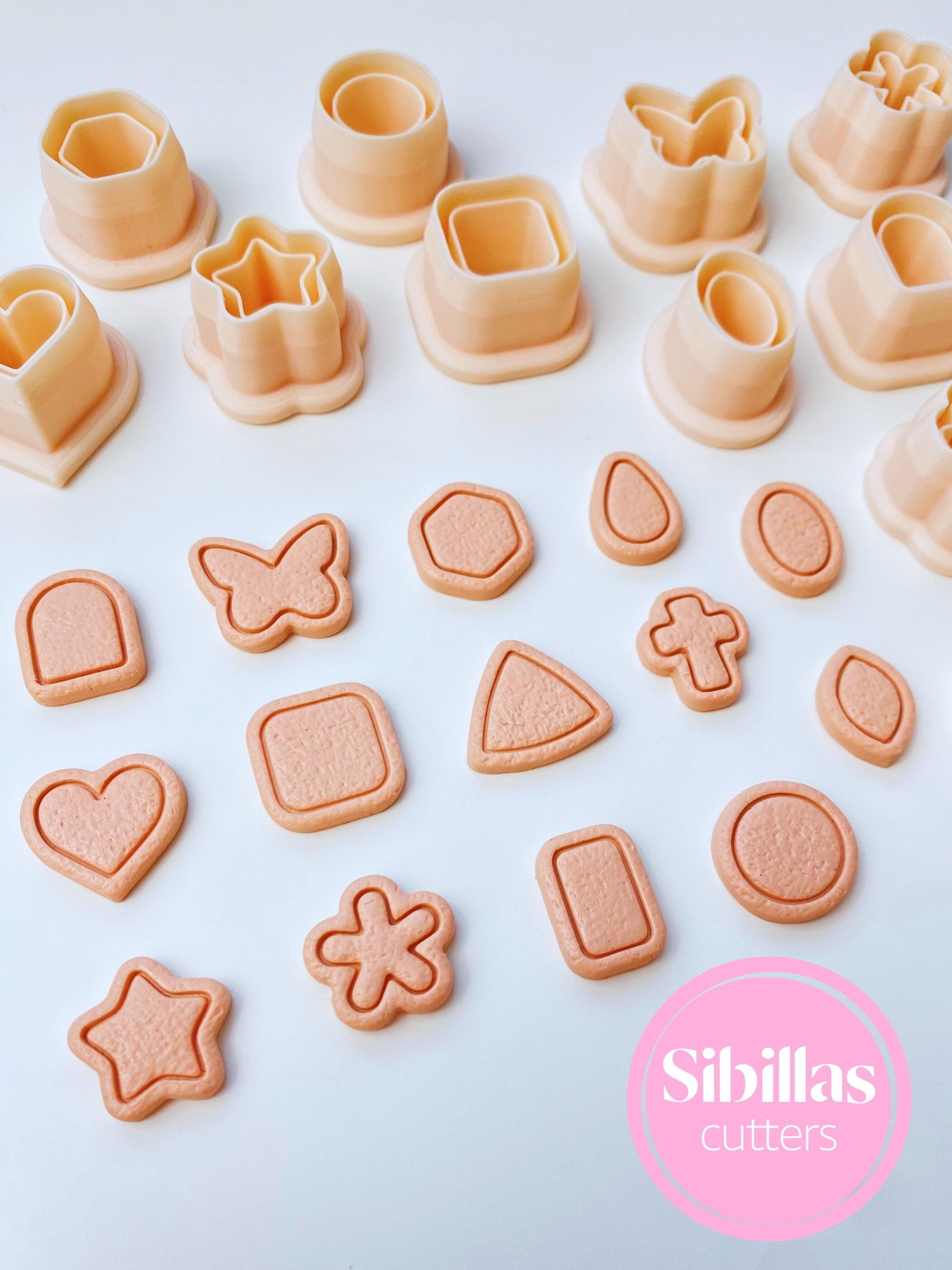 Mini stud clay cutter set: minimalist clay cutters with tapered edges