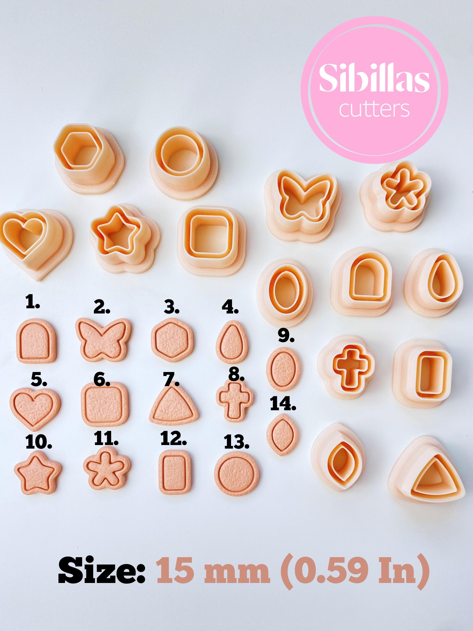 Mini stud clay cutter set STL: minimalist clay cutters with tapered edges (Digital download)