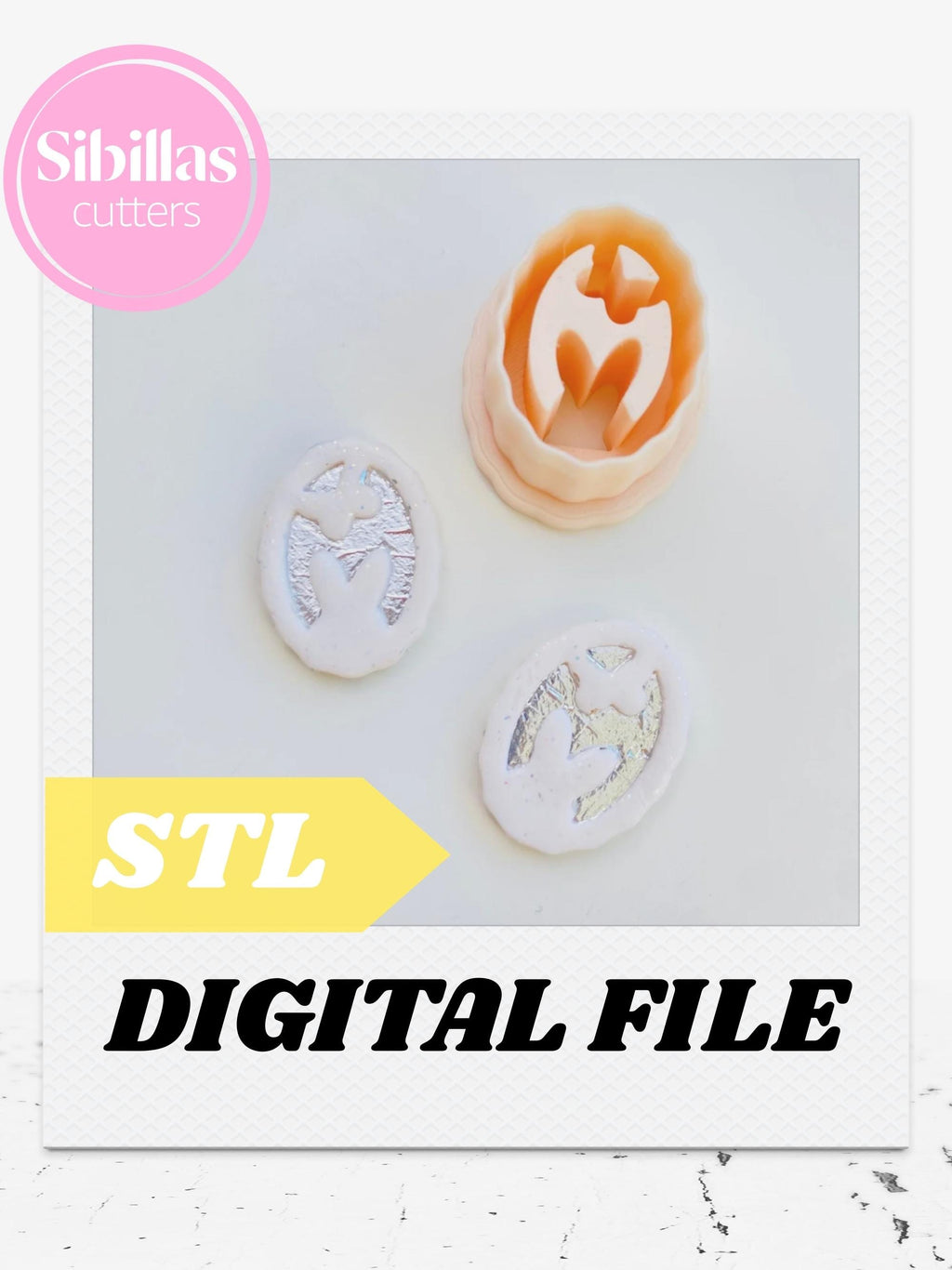Rabbit clay cutters STL: Scalloped Edge easter clay earring cutters (Digital Download)