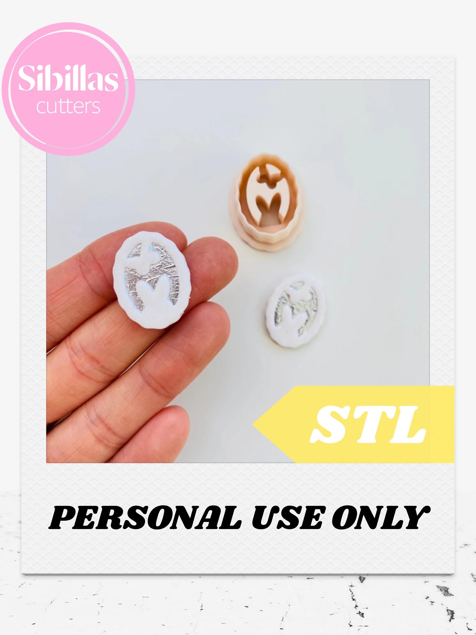 Rabbit clay cutters STL: Scalloped Edge easter clay earring cutters (Digital Download)