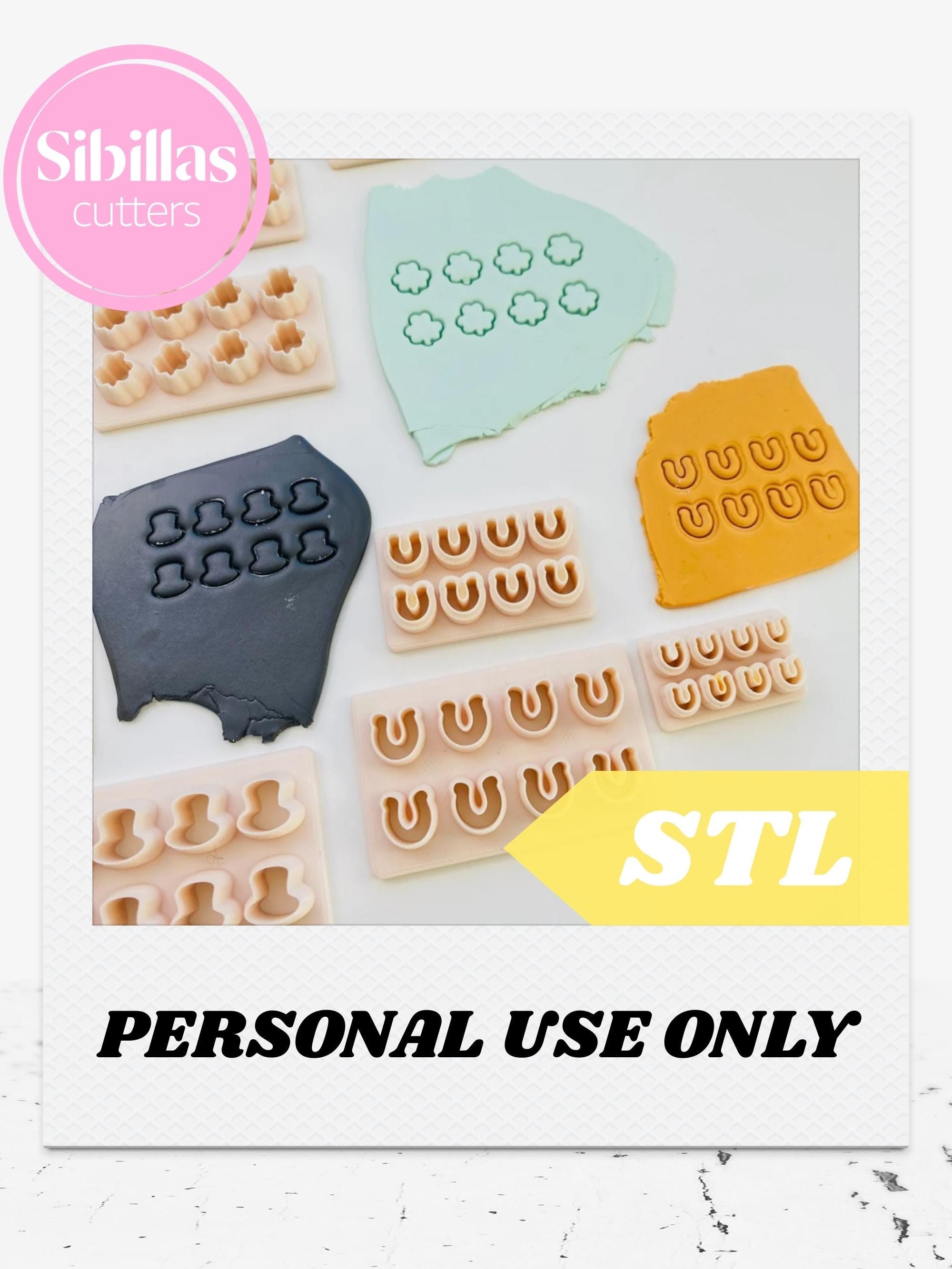 Shamrock micro clay cutters STL: St patrick day clay earring cutters - cluster cutters (Digital Download)