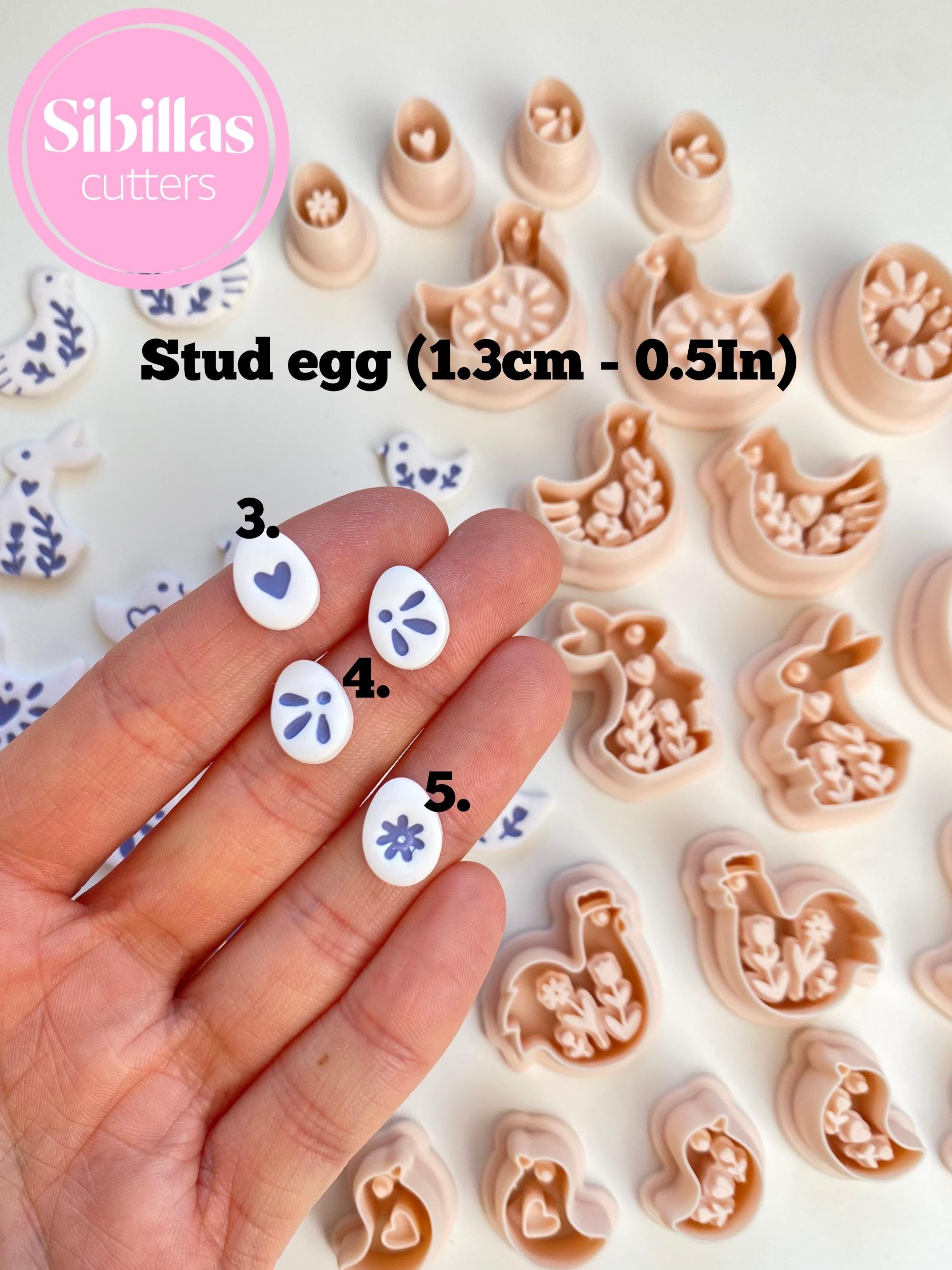 Folk Art Easter Clay Cutters: Scandinavian polymer clay earring supply