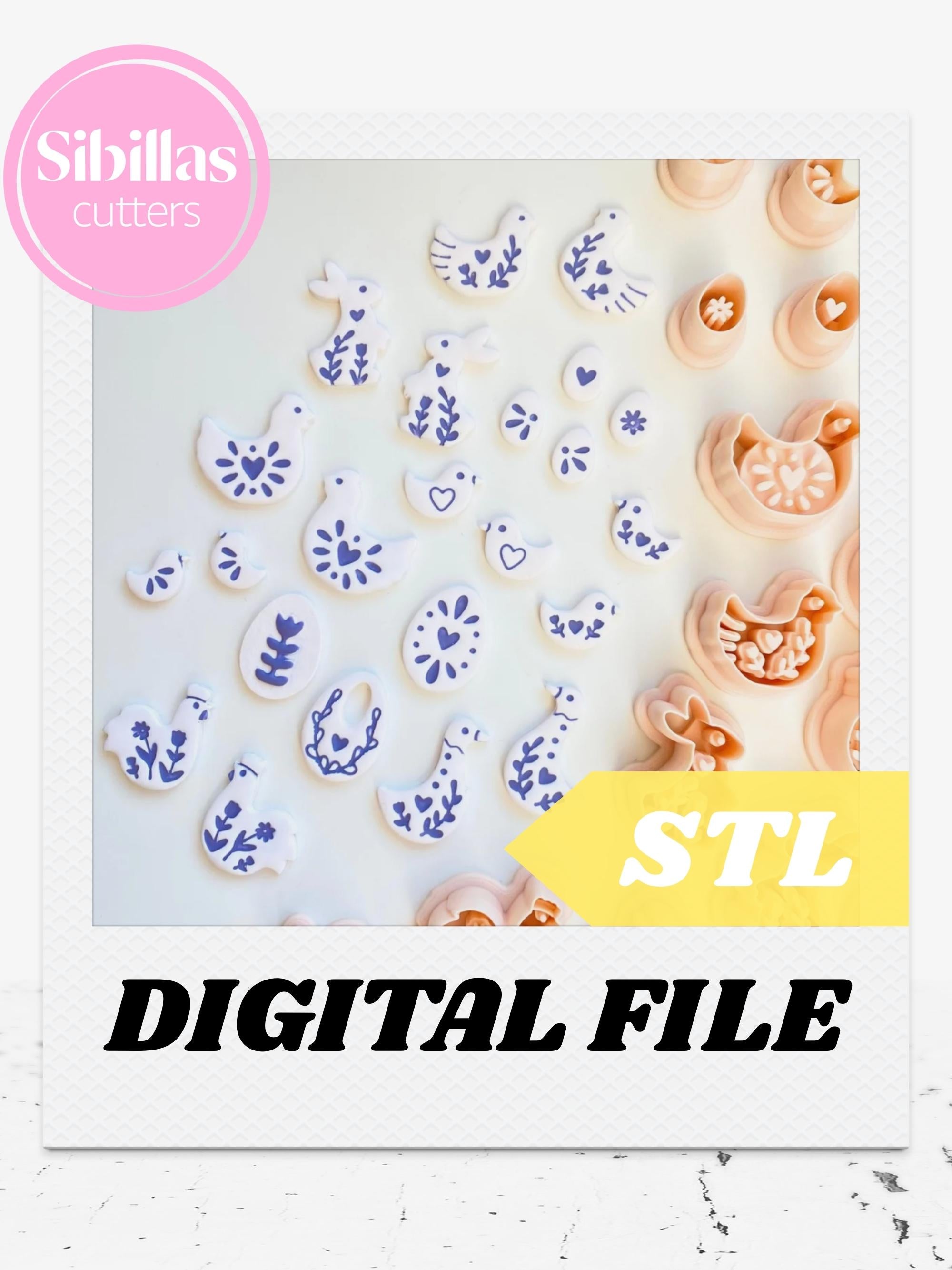 Nordic easter clay cutter STL Bundle: Scandinavian Folk Art (Digital Download)