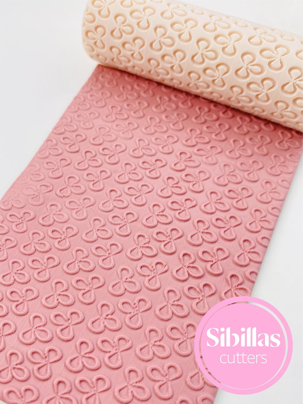 Floral clay texture roller: clover stamp polymer clay