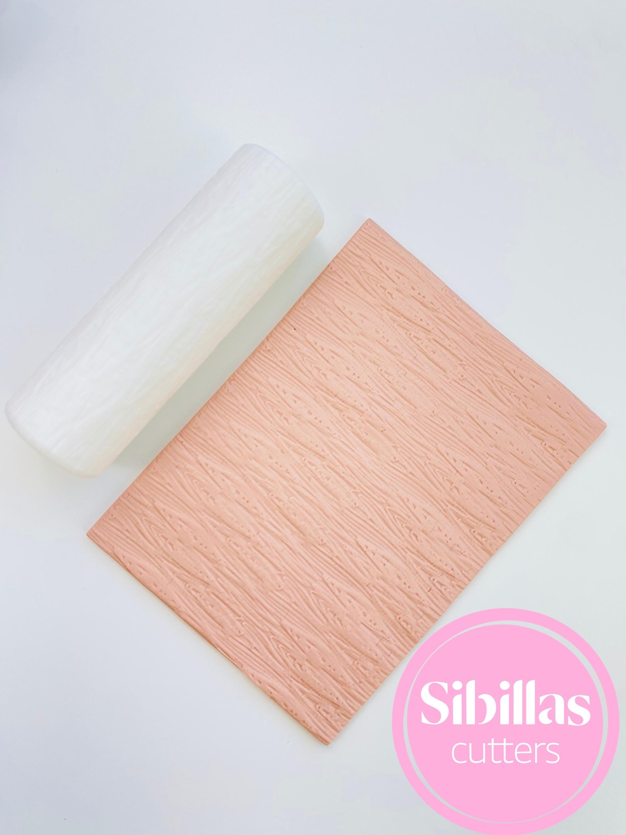 Wood grain texture roller: Bookshelf Clay Embossing Tool for Crafting & DIY Projects