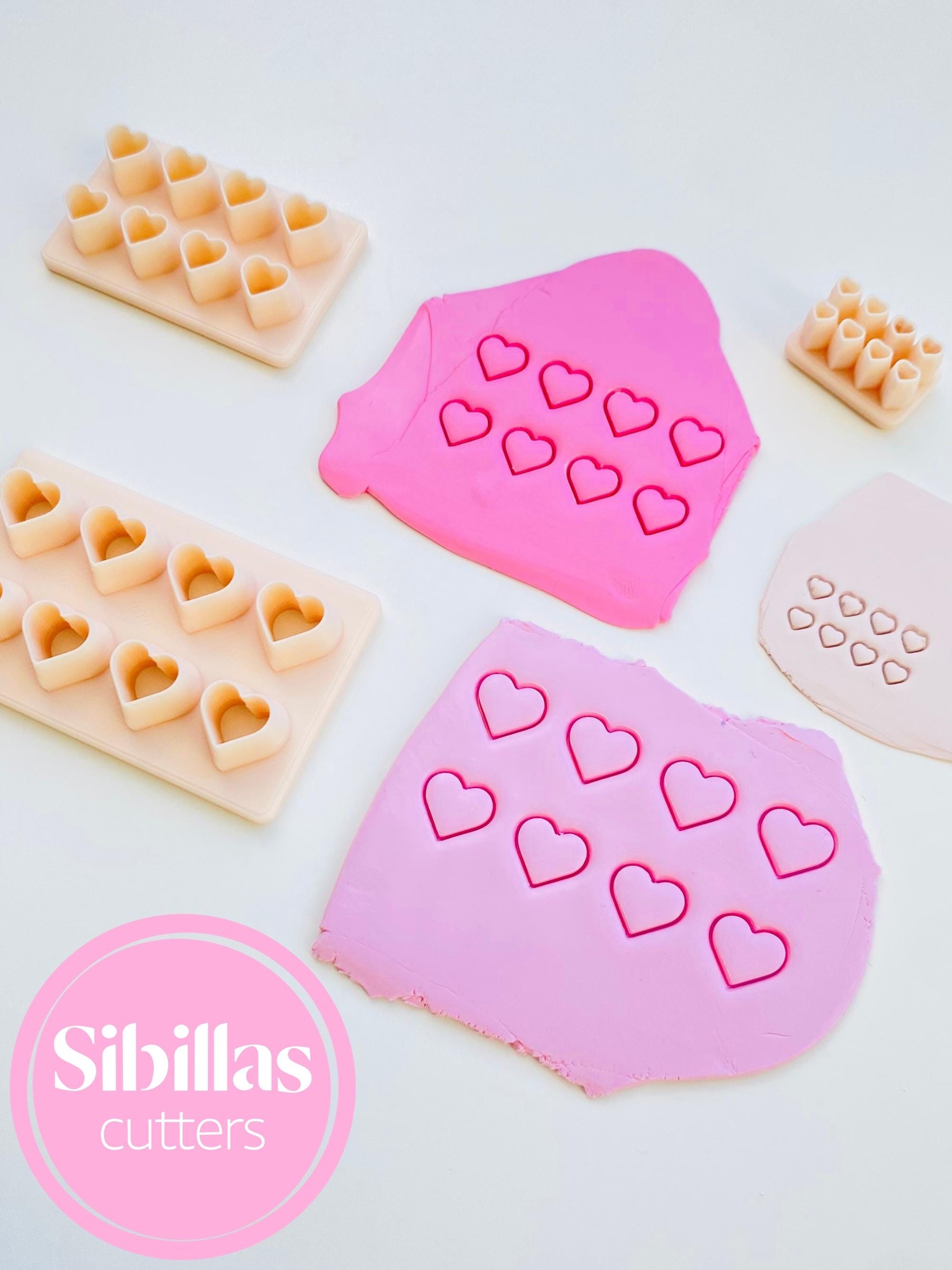 Micro heart cutters: Hearts cluster cutter for polymer clay