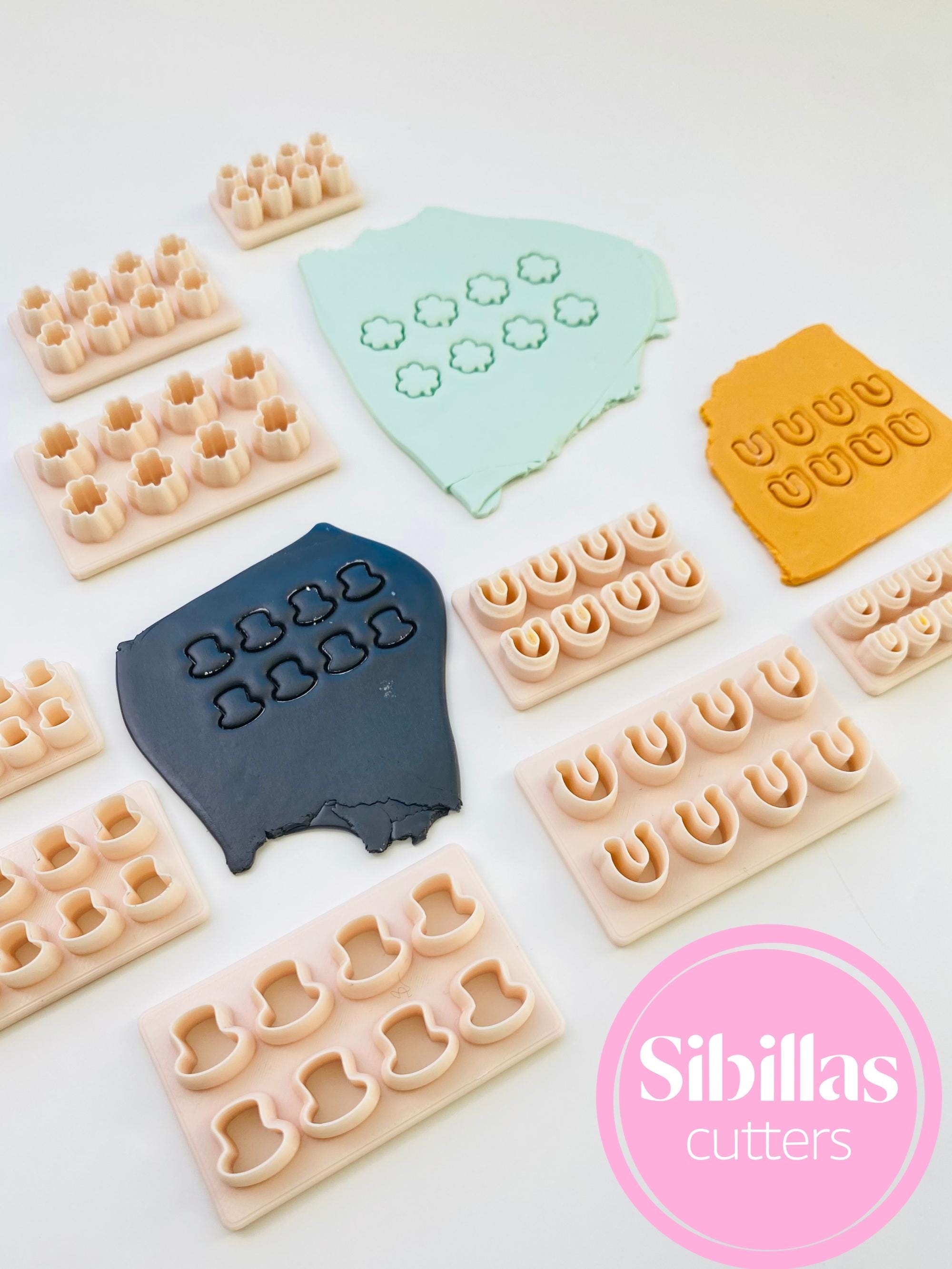Micro clay cutters: St patrick day clay earring cutters - cluster cutters