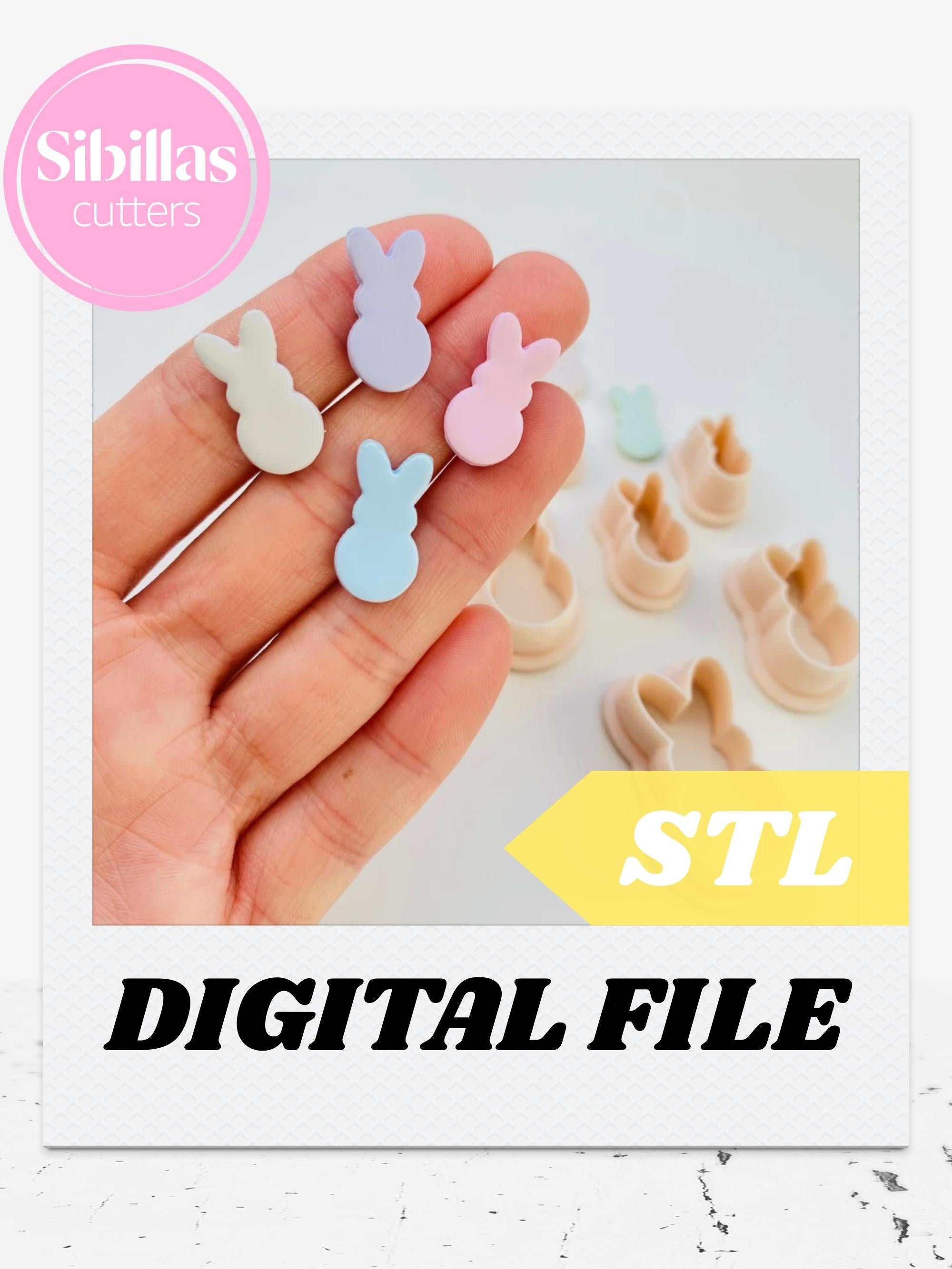 Rabbit clay cutters STL: easter clay earring cutters (Digital Download)