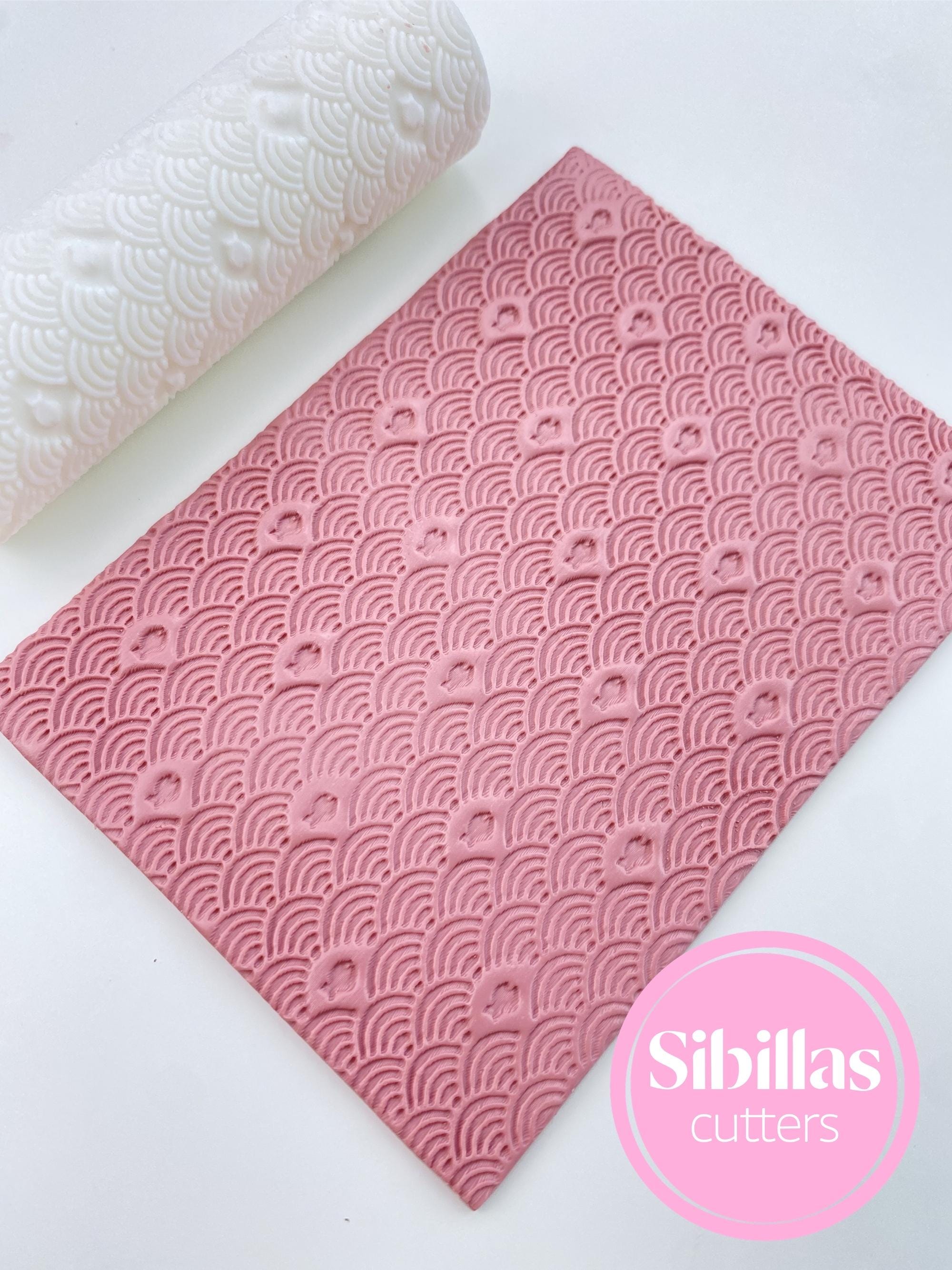 Boho fish texture roller: texture roll polymer clay (80mm x 25mm)