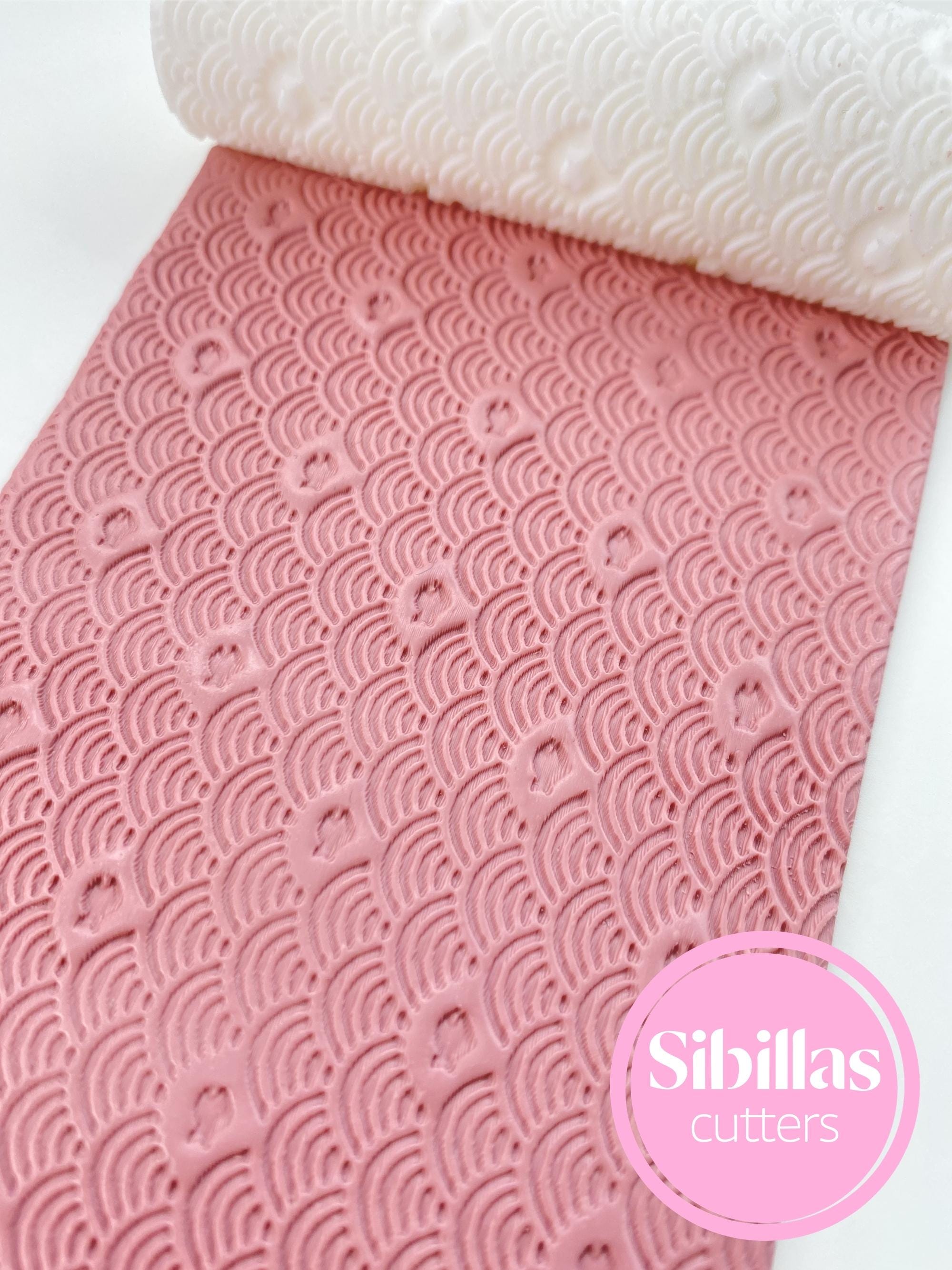 Boho fish texture roller: texture roll polymer clay (80mm x 25mm)