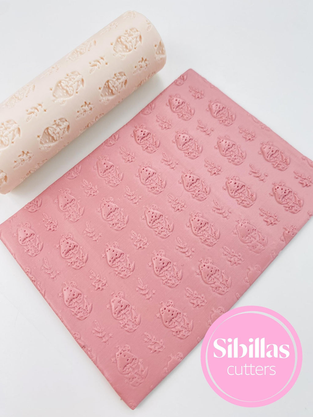 Mushroom texture roller: Fall whimsical clay stamp (80mm x 25mm)