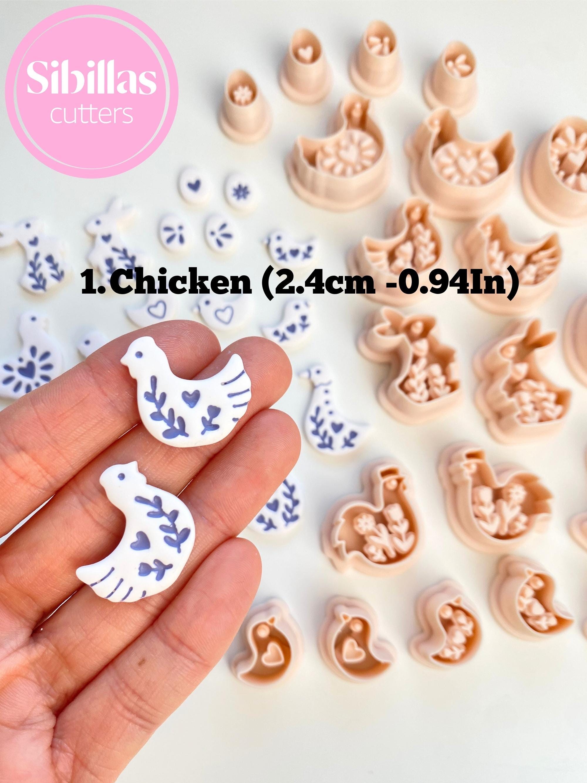 Folk Art Easter Clay Cutters: Scandinavian polymer clay earring supply
