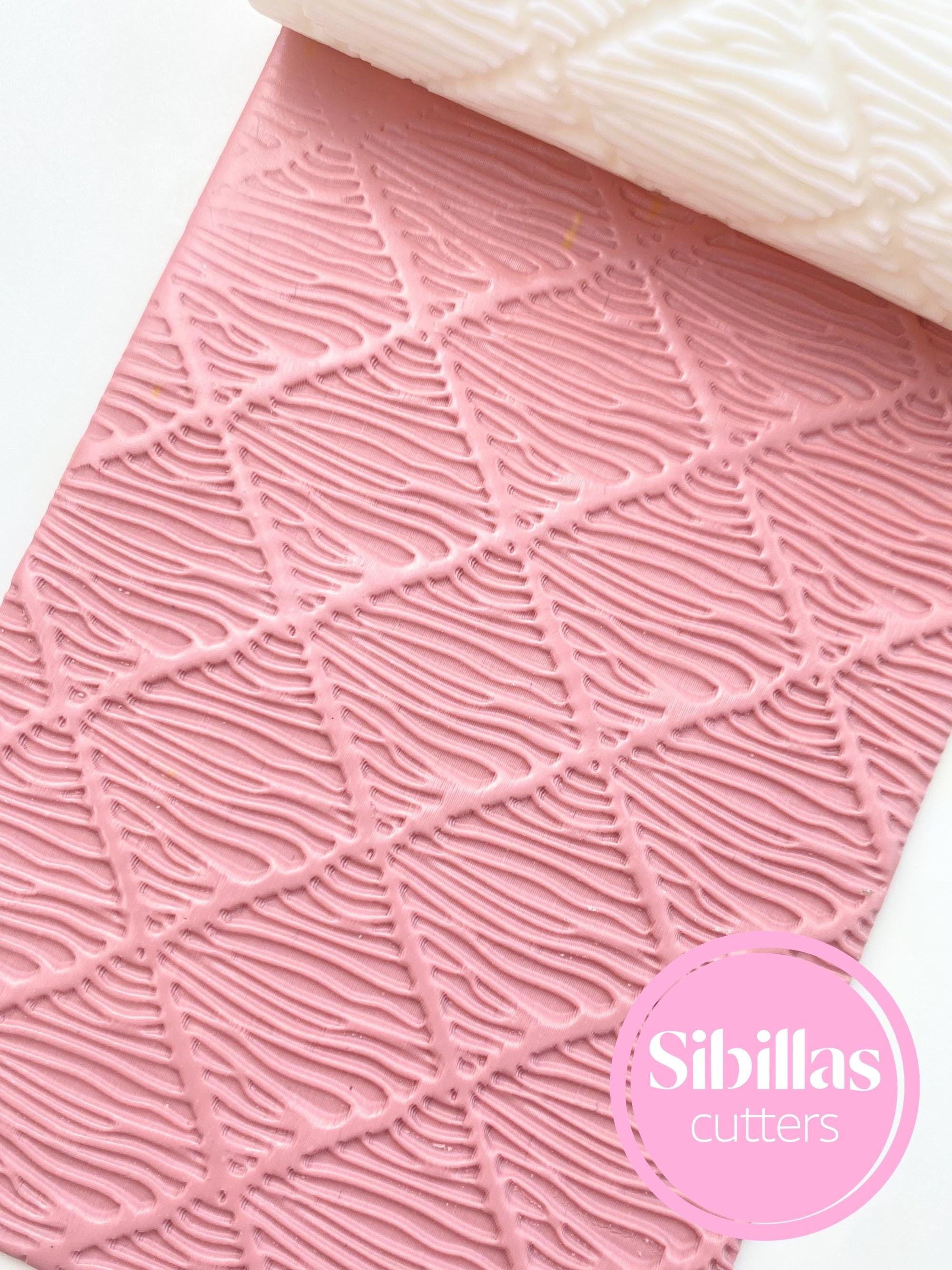 Grid texture roller: Boho clay stamp for polymer clay