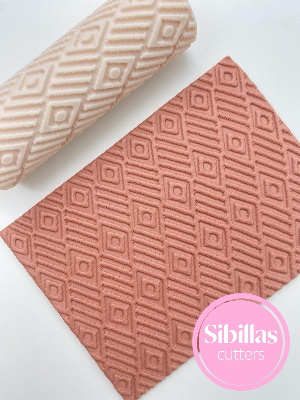 Southwestern clay roller: Geometric polymer clay embossing stamps