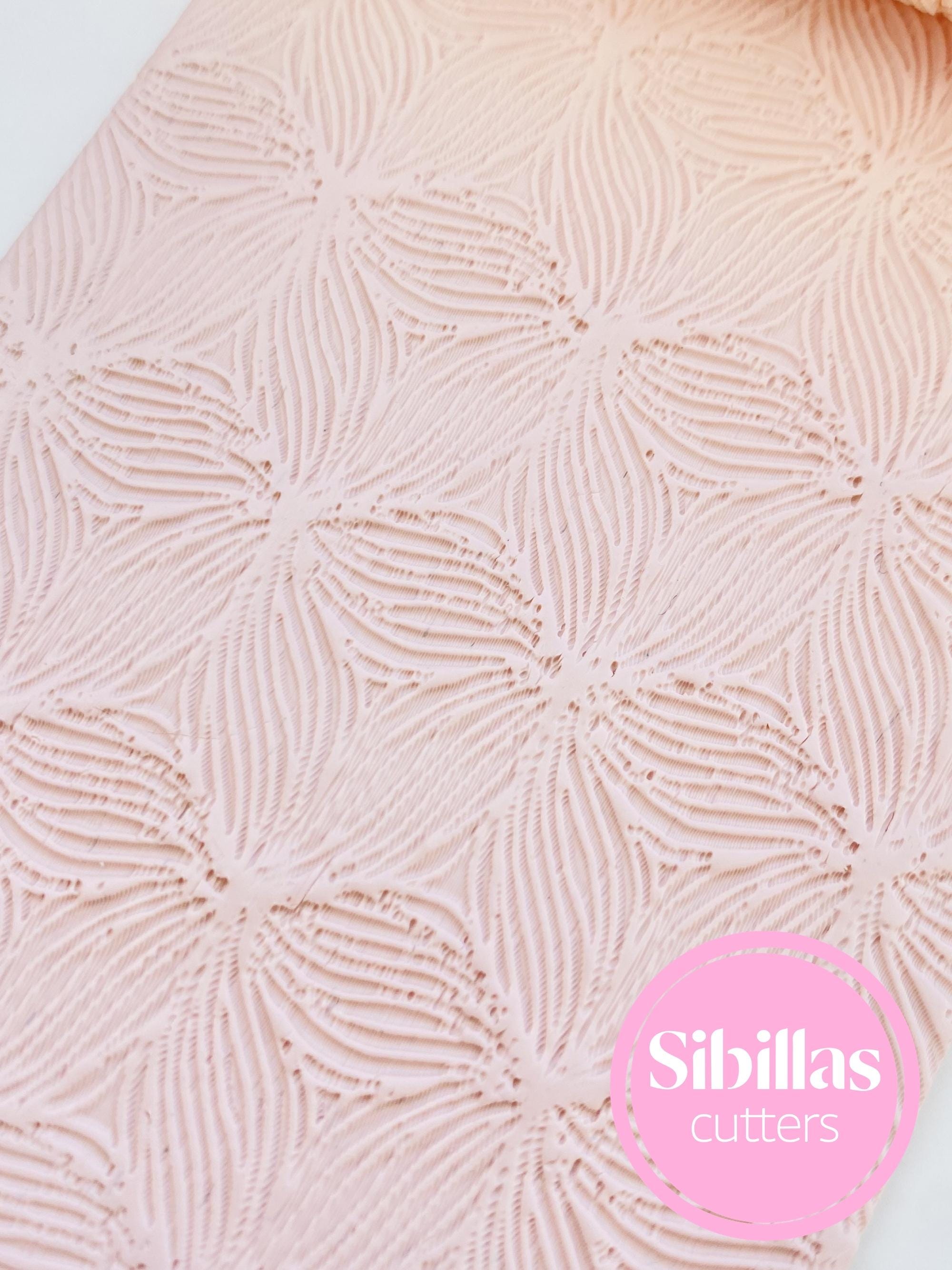 Floral clay texture roller: Flower embossing clay stamp